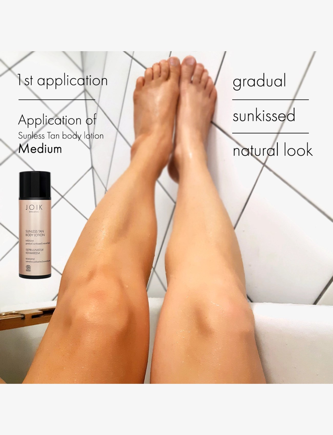 JOIK - JOIK Organic Sunless Tan Body Lotion Medium - losjons - clear - 2