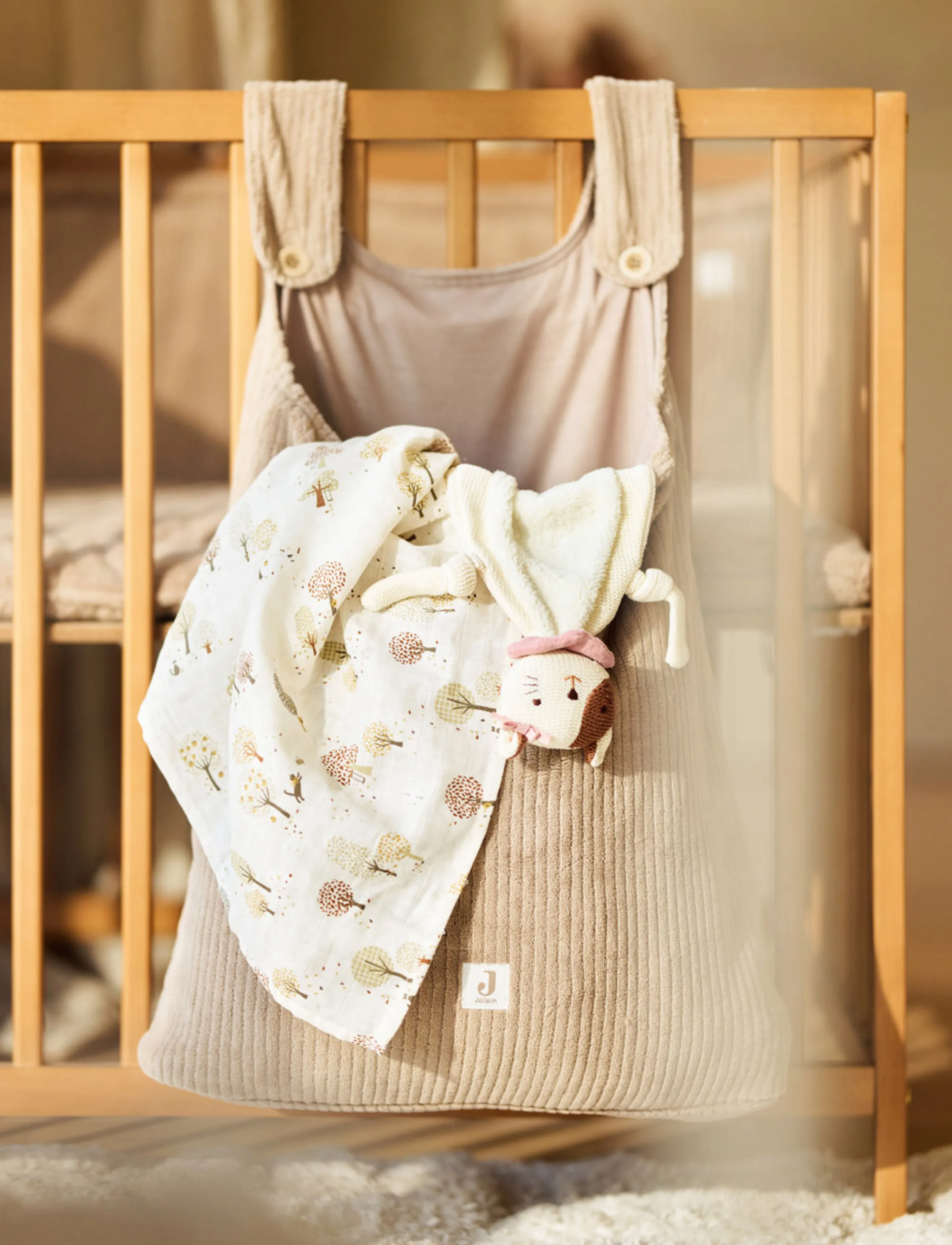 Jollein Playpen Storage Bag Jacquard, 65X42, Beige, Baby Sleep > Cot Organisers, Børn
