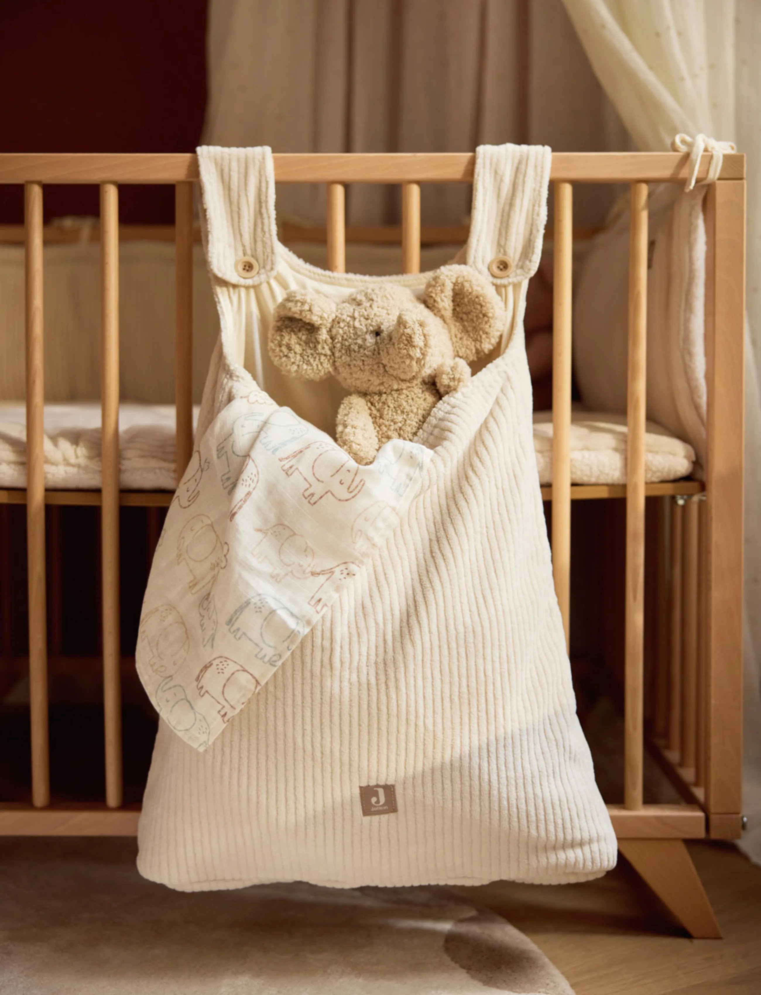 Jollein Playpen Storage Bag Jacquard, 65X42, Cream, Baby Sleep > Cot Organisers, Børn