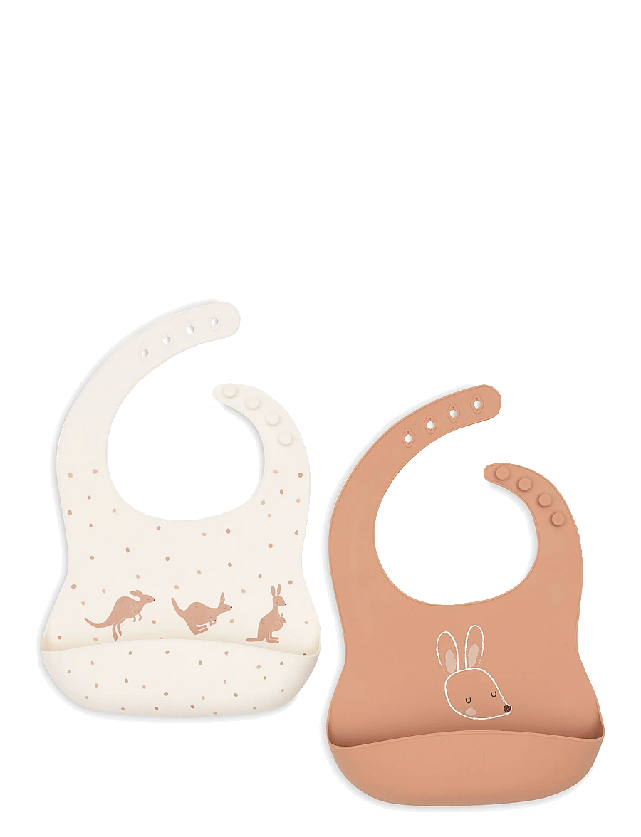 Jollein - Bib Silicone - 2 Pack - Ärmlösa haklappar - kangaroots - 1