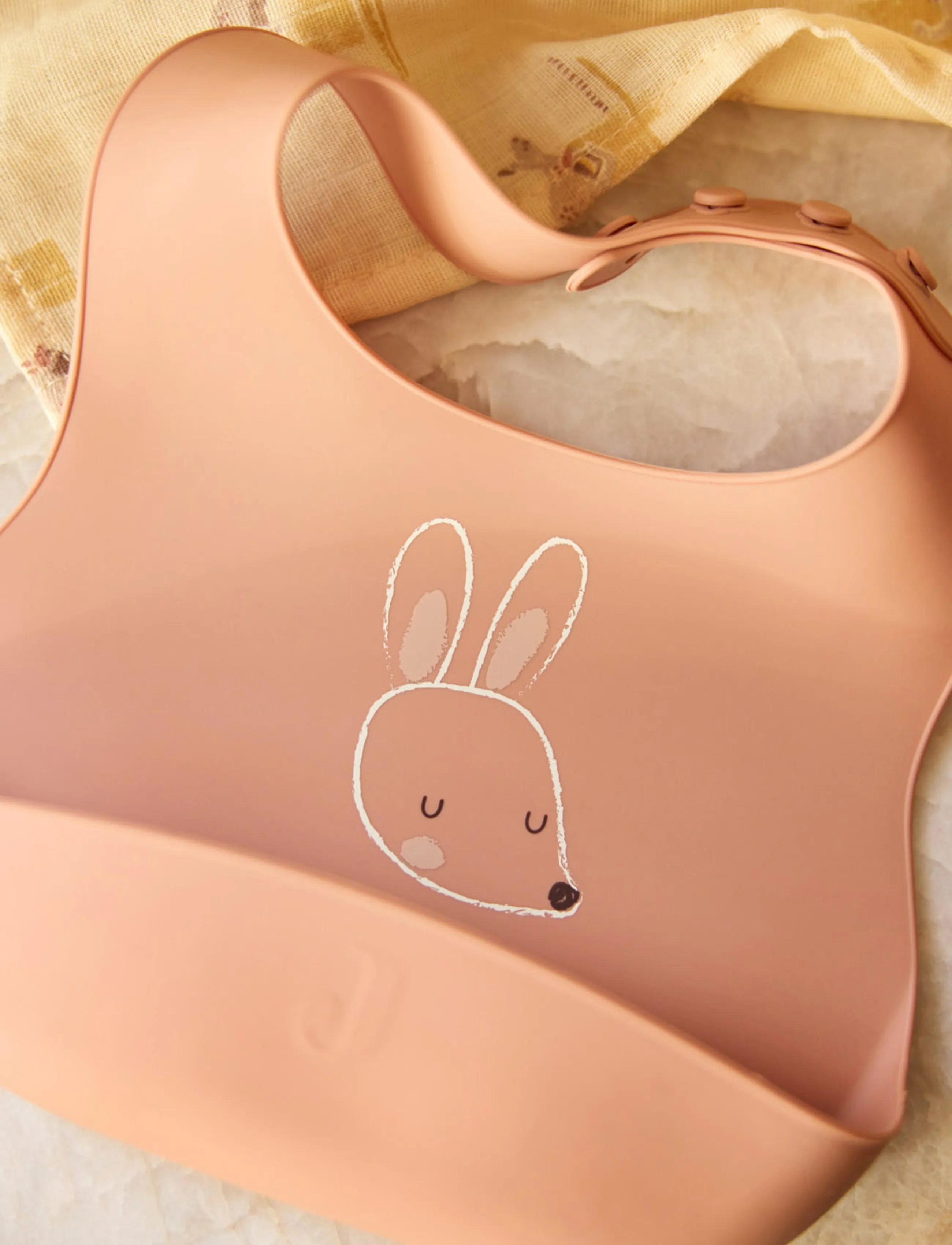 Jollein Bib Silicone 2 Pack, Børn, Silikone Hagesmæk 2 Pak, Beige, Str: 31X21