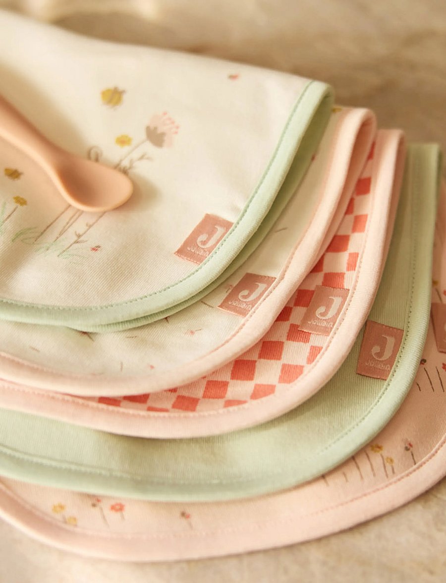 Jollein - Bib Jersey Waterproof - 5 Pack - Ärmlösa haklappar - pretty picnic - 0