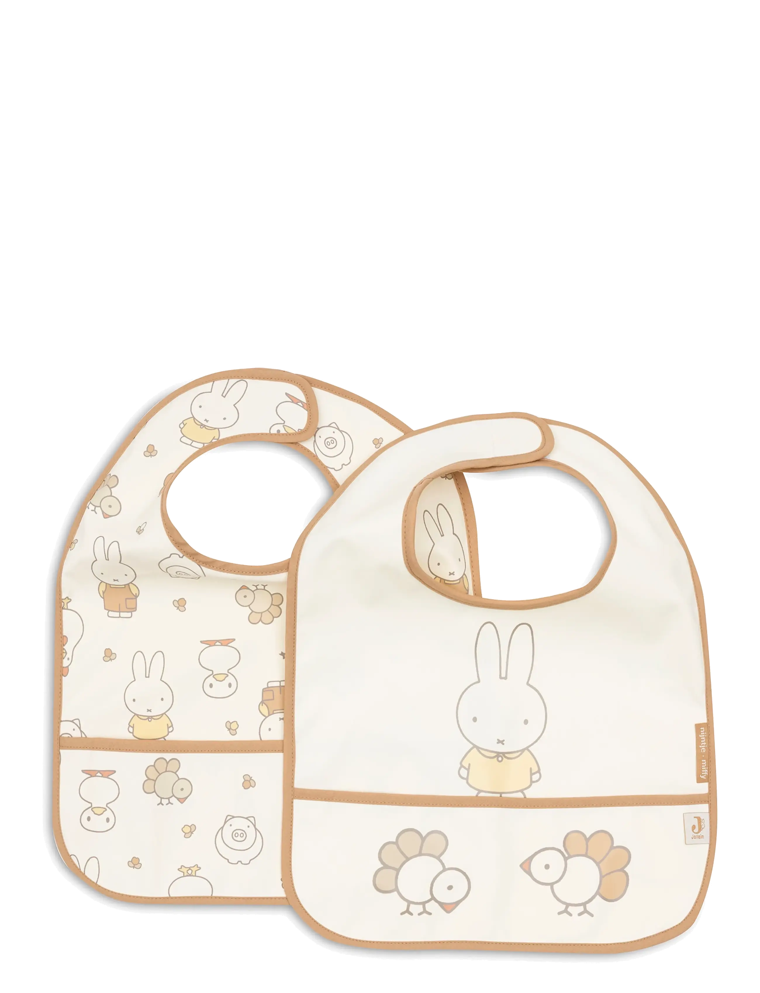 Jollein Bib Waterproof - 2 Pack - Jollein - MIFFY FAMILY FARM / cream