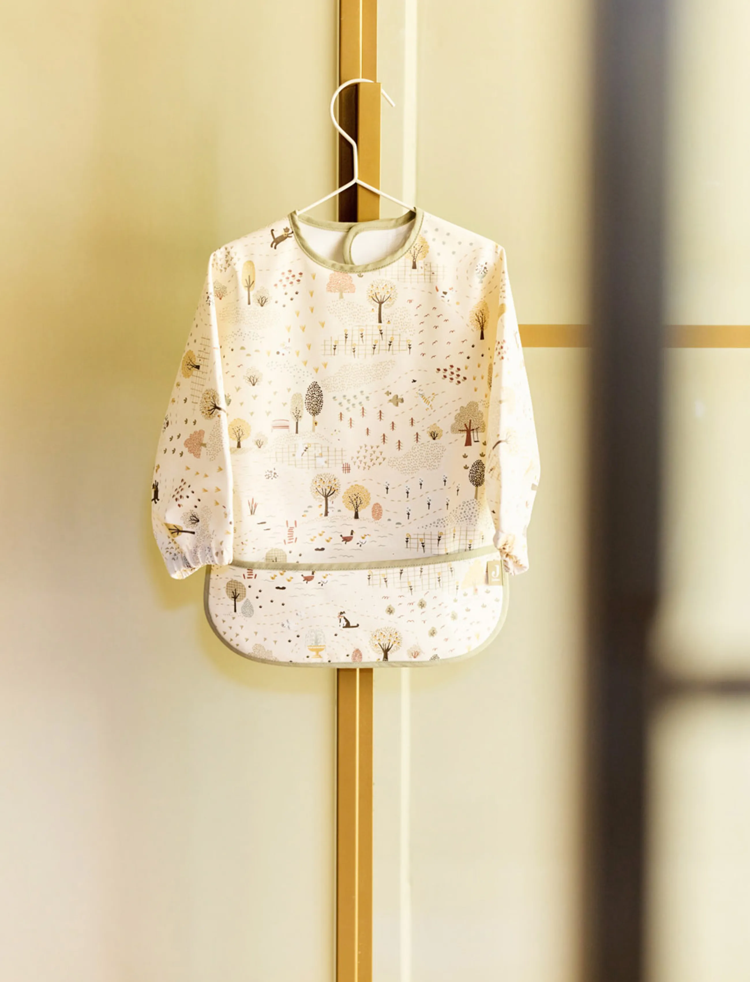 Jollein Bib Waterproof With Sleeves, 40X75, Cream, Hagesmække > Langærmet Hagesmæk, Børn