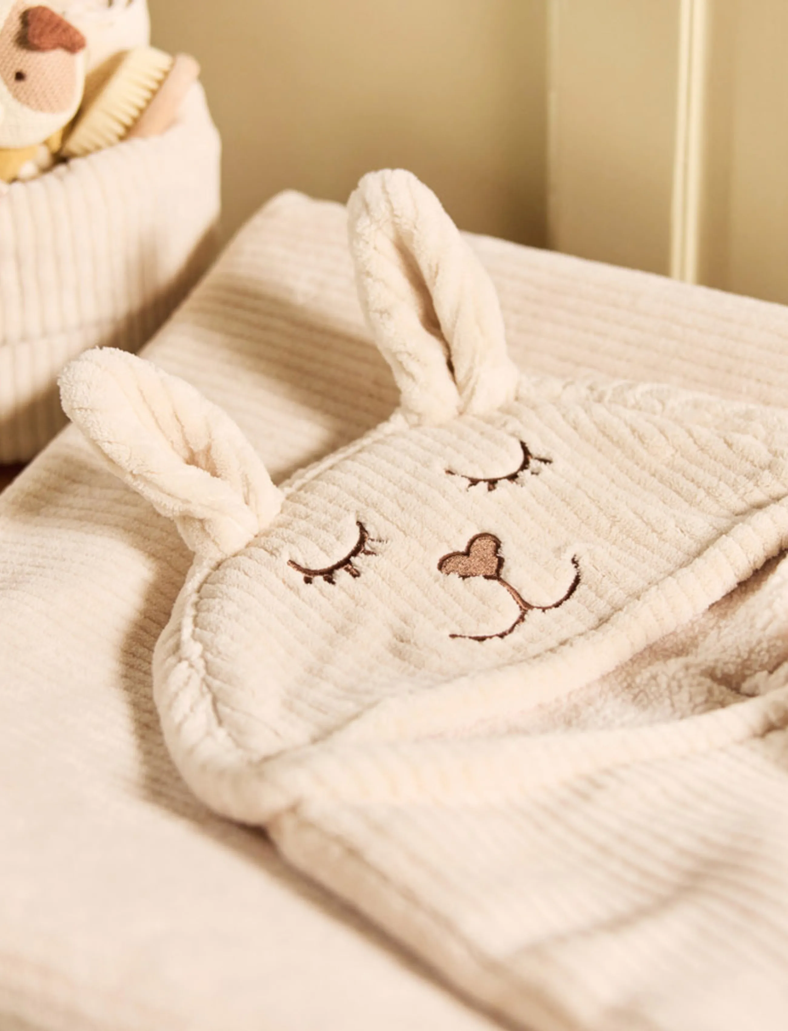 Jollein Wrap Blanket - Bunny - Cloudy Rib, 100X105, Cream, Babysøvn > Nusseklude, Børn