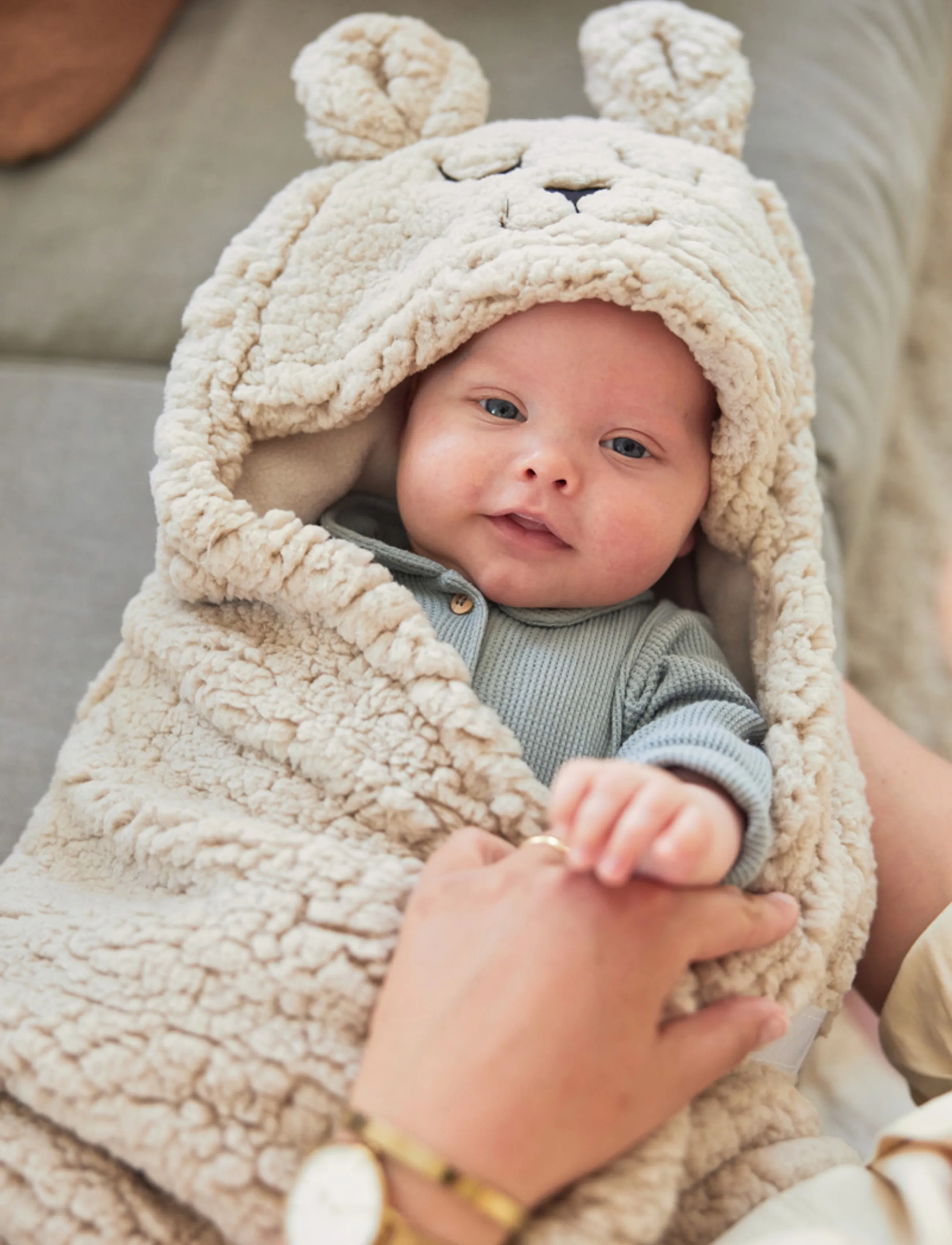 Jollein Wrap Blanket - Bear Boucle, 100X105, Beige, Babysøvn > Nusseklude, Børn