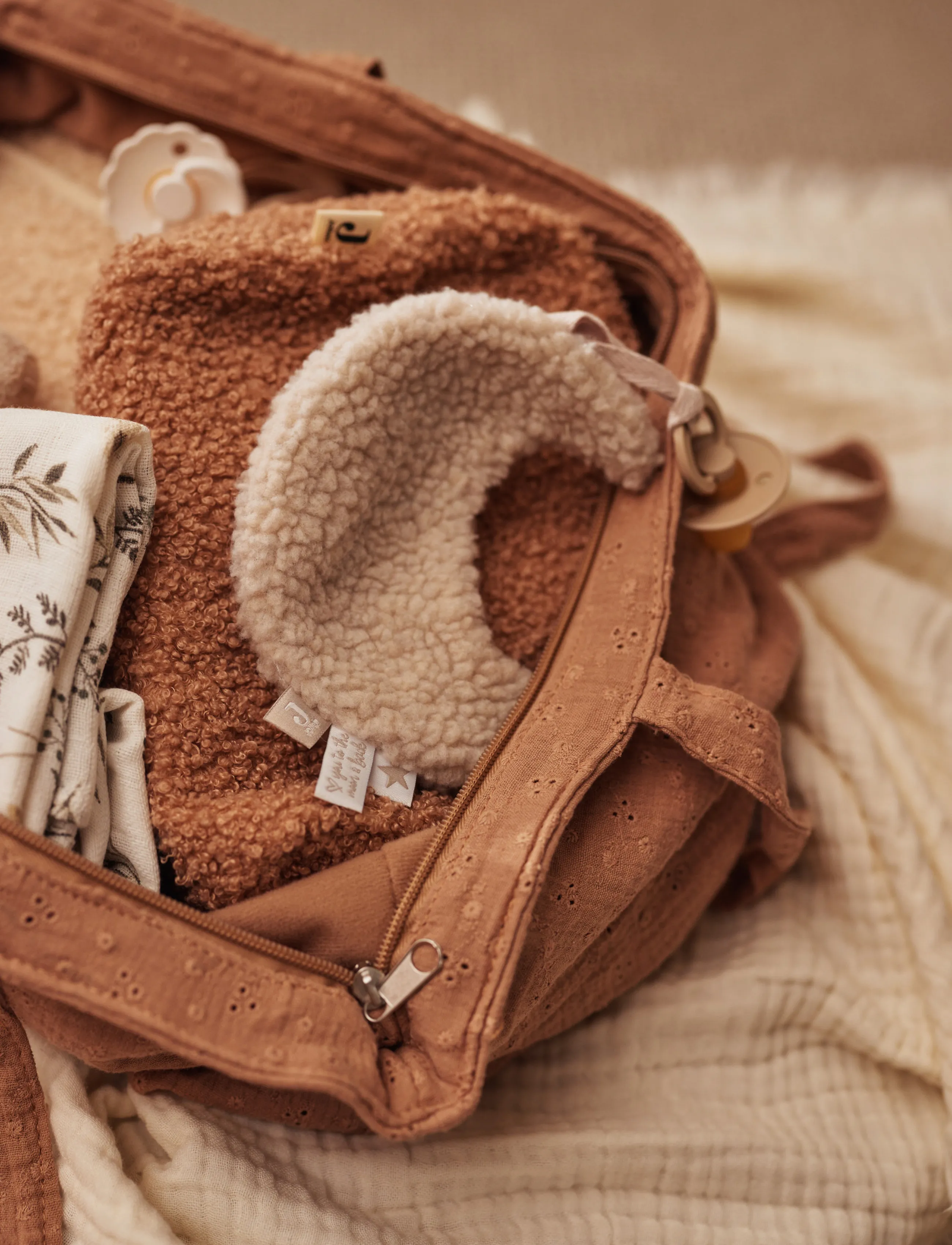 Jollein Pouch Boucle, Børn, Bouclé Pung, Cream, Str: 14X21
