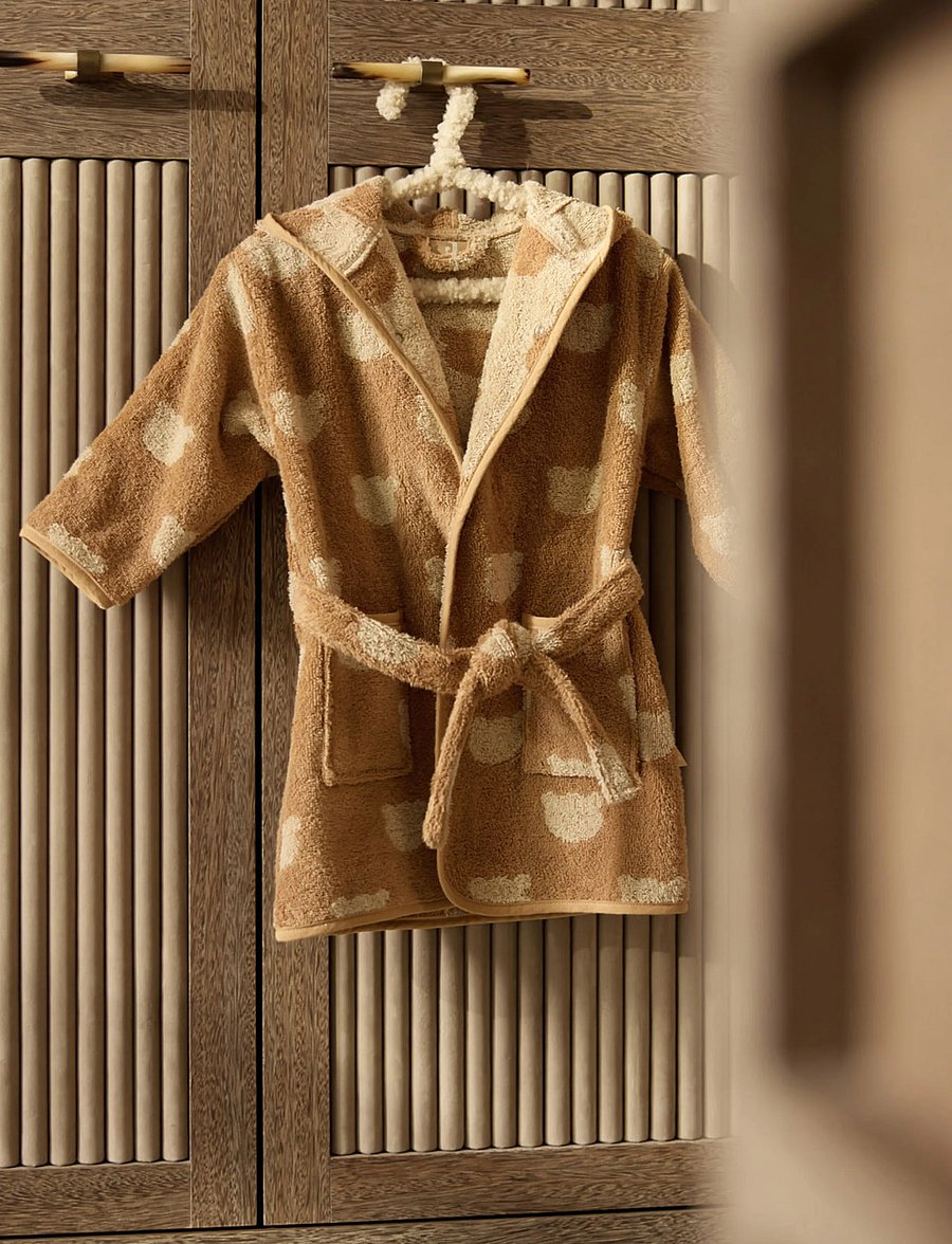 Jollein - Baby Bathrobe - Jacquard - bademäntel - biscuit - 0