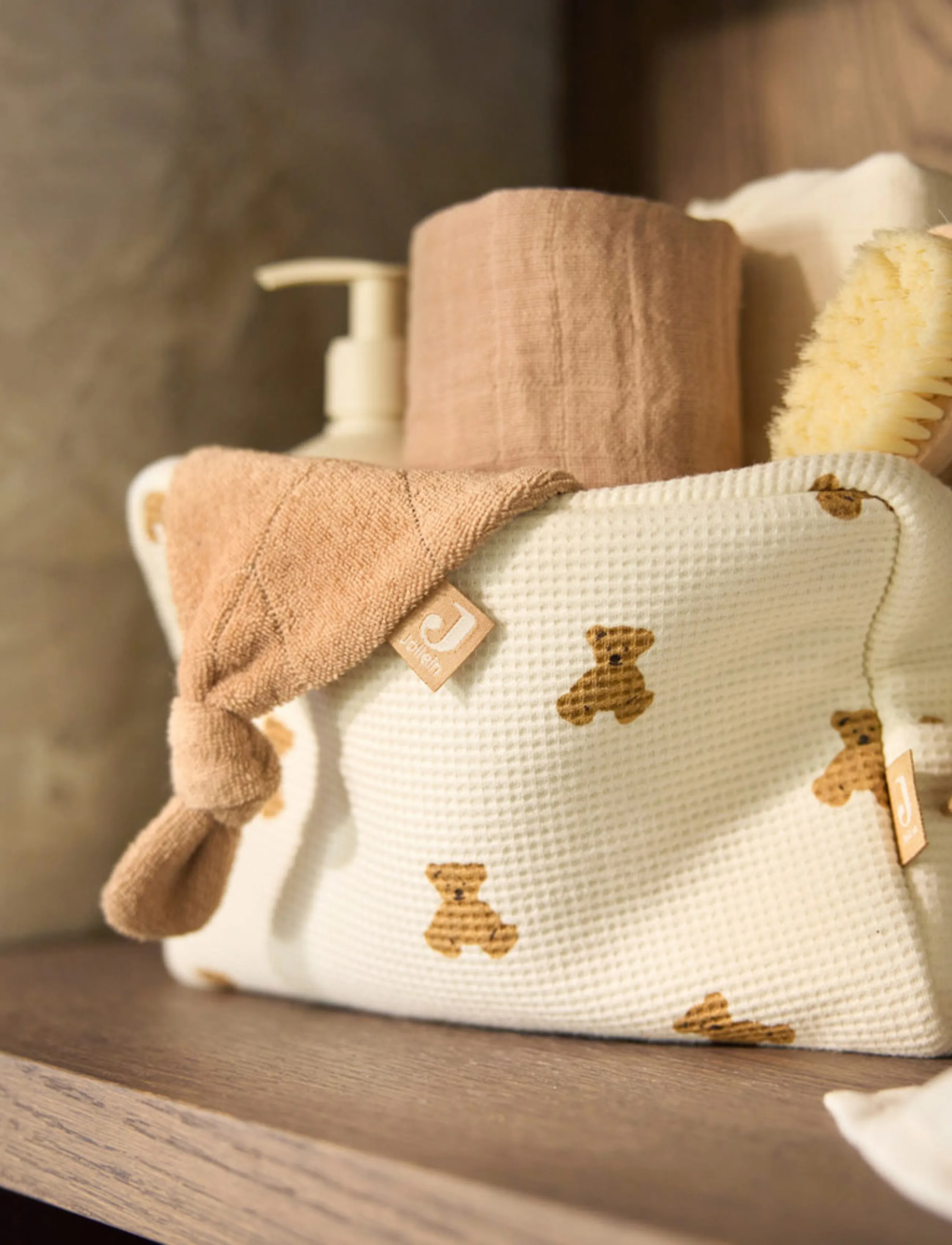 Jollein Pouch - Mini Teddy Bear, 21X9, Cream, Tasker > Toilettaske, Børn