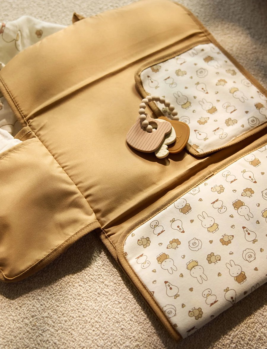 Jollein - Changing Pad With Storage Pockets - Cloudy Rib - mähkimisalused - miffy family farm - 0