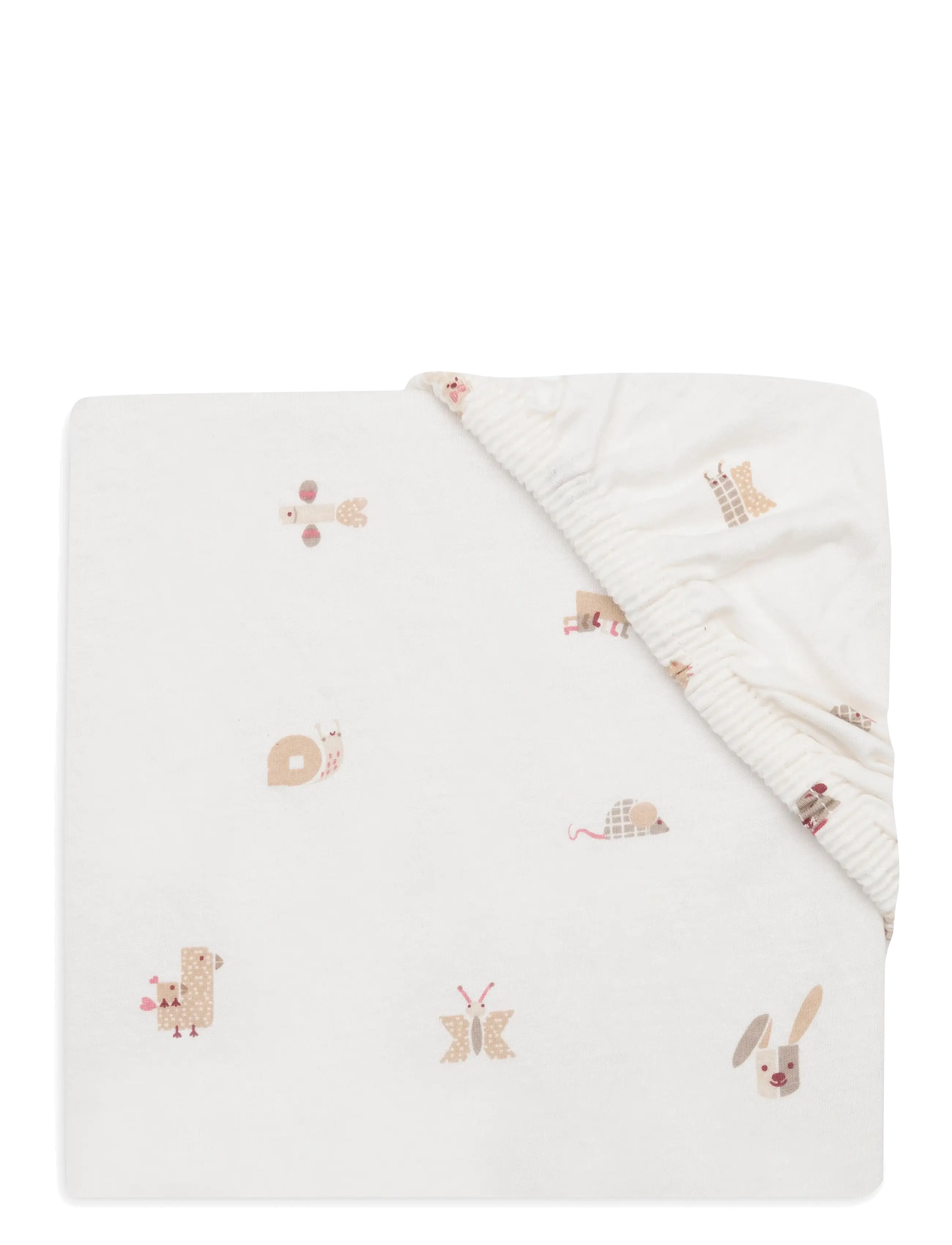 Jollein Fitted Sheet - Jersey - Jollein - ANIMAL FRIENDS / cream