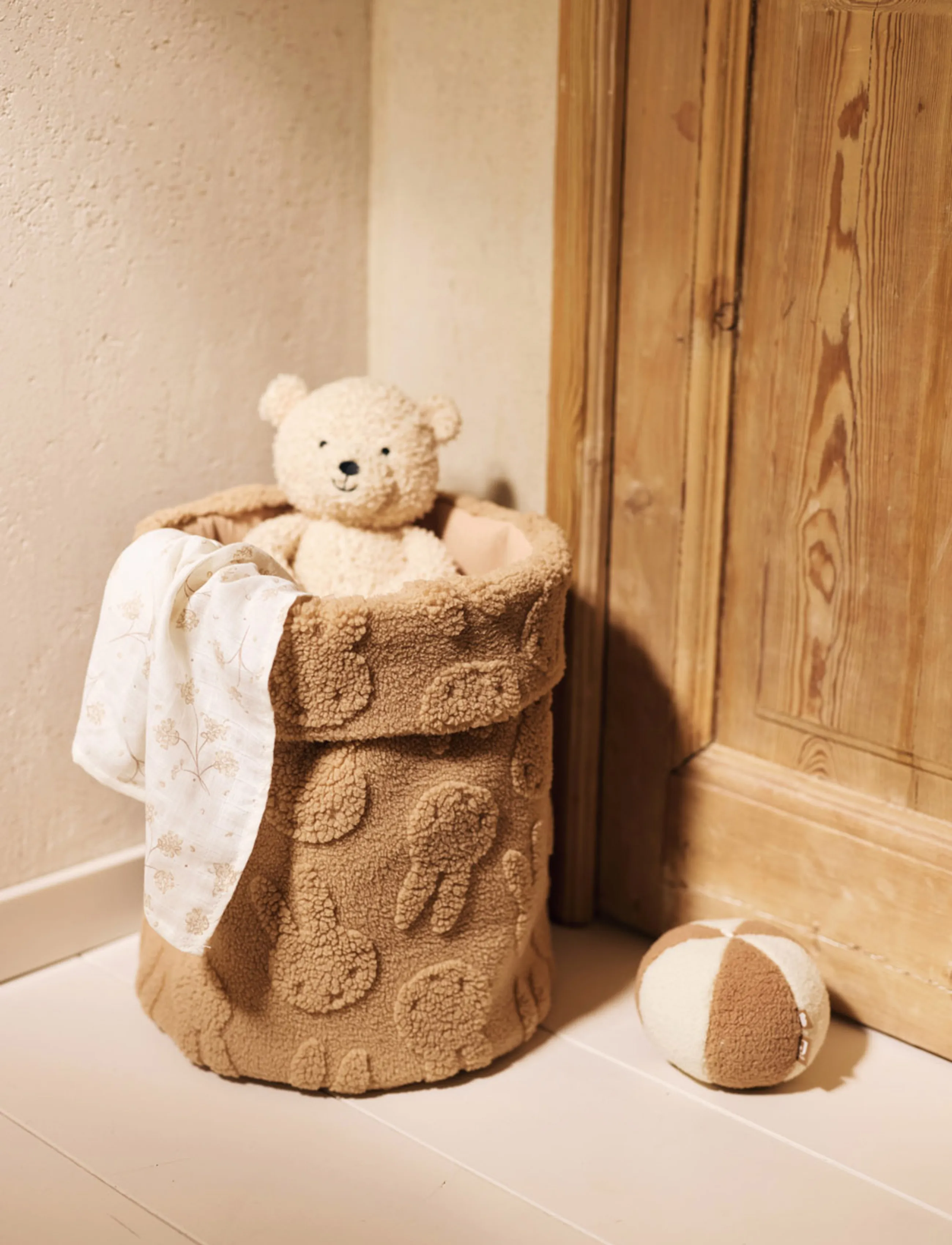 Jollein Changing Table Basket - Cloudy Rib, 30X30, Beige, Opbevaring > Opbevaringskurve, Børn