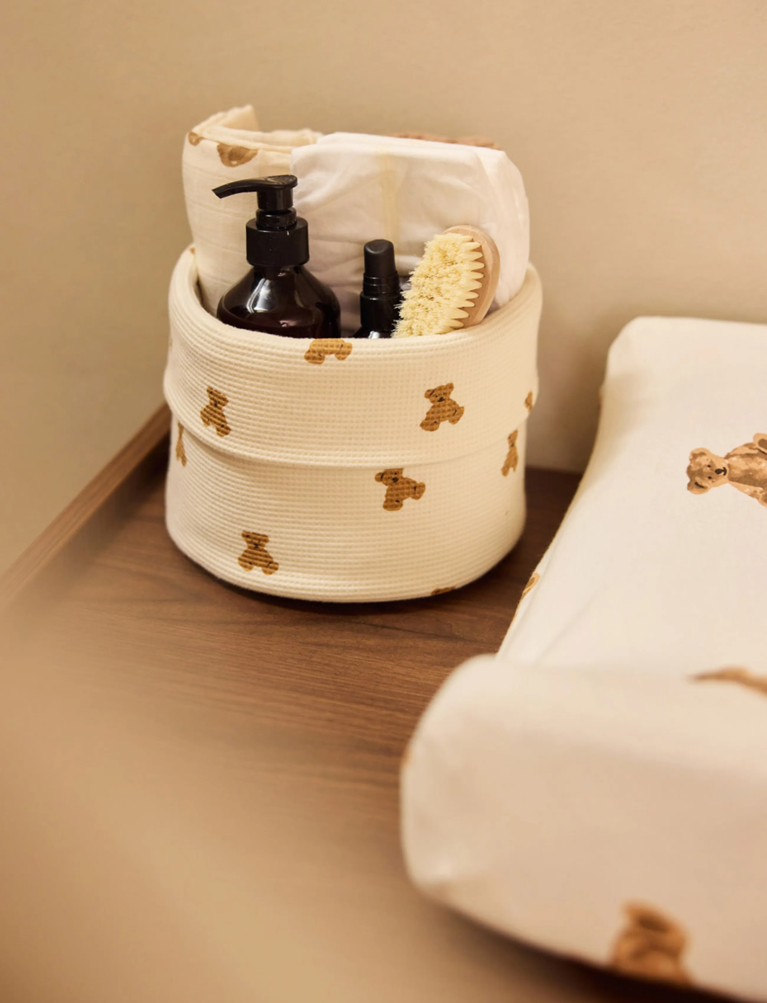 Jollein Changing Table Basket - Cloudy Rib, 29X18, Cream, Opbevaring > Opbevaringskurve, Børn