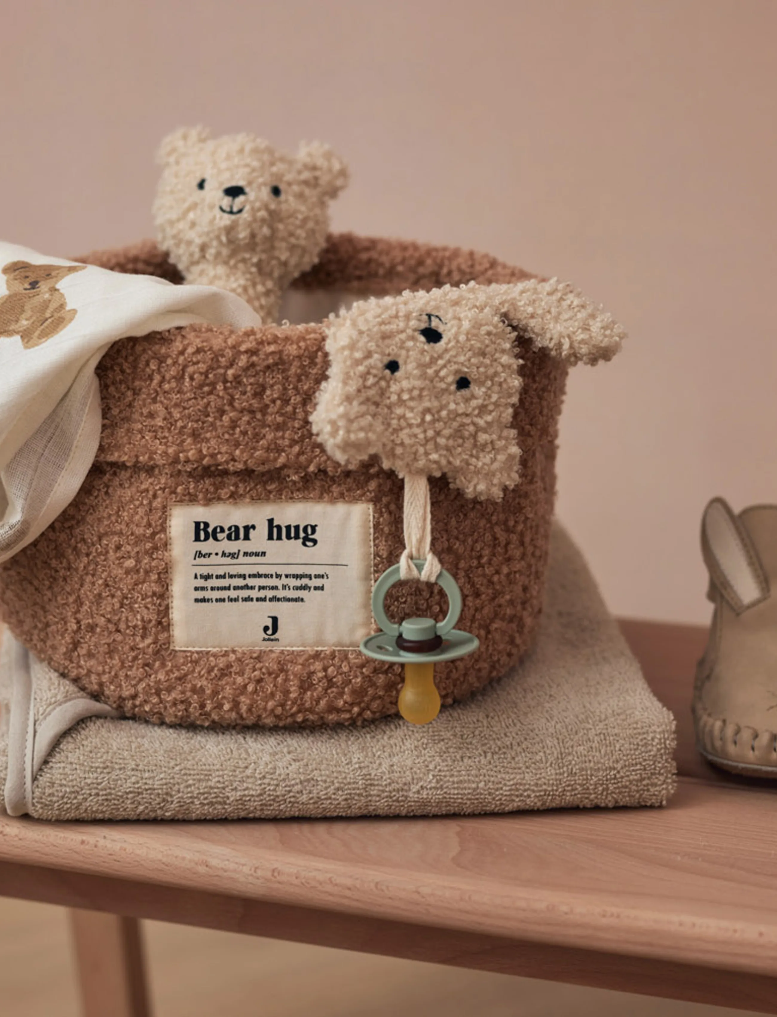 Jollein Changing Table Basket Boucle, 14X18, Beige, Care & Hygiene > Changing Organizers, Børn
