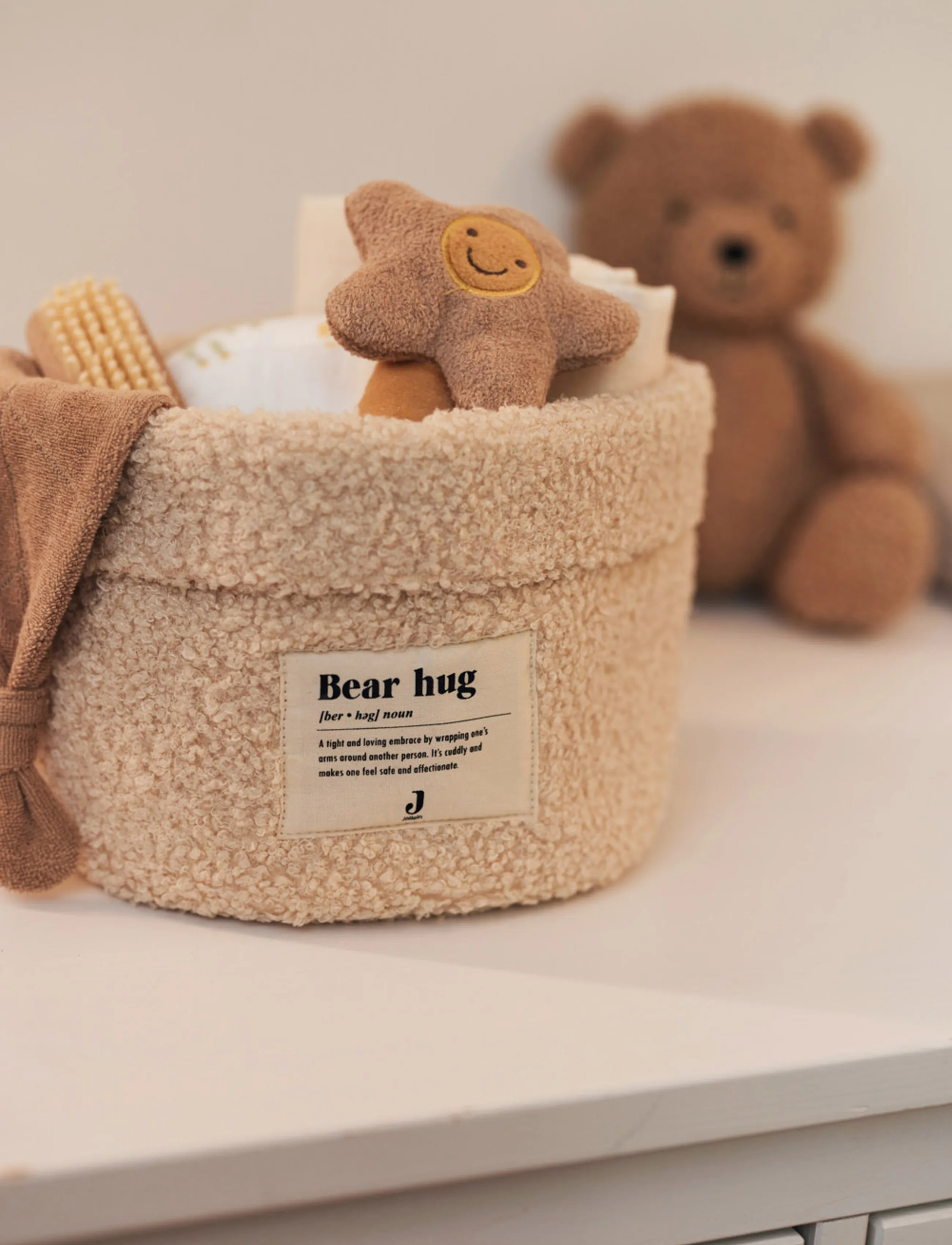 Jollein Changing Table Basket Boucle, 14X18, Cream, Care & Hygiene > Changing Organizers, Børn