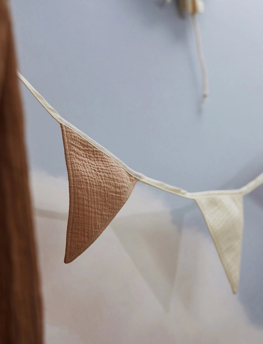Jollein - Flag line - Muslin - väggdekor - biscuit - 0