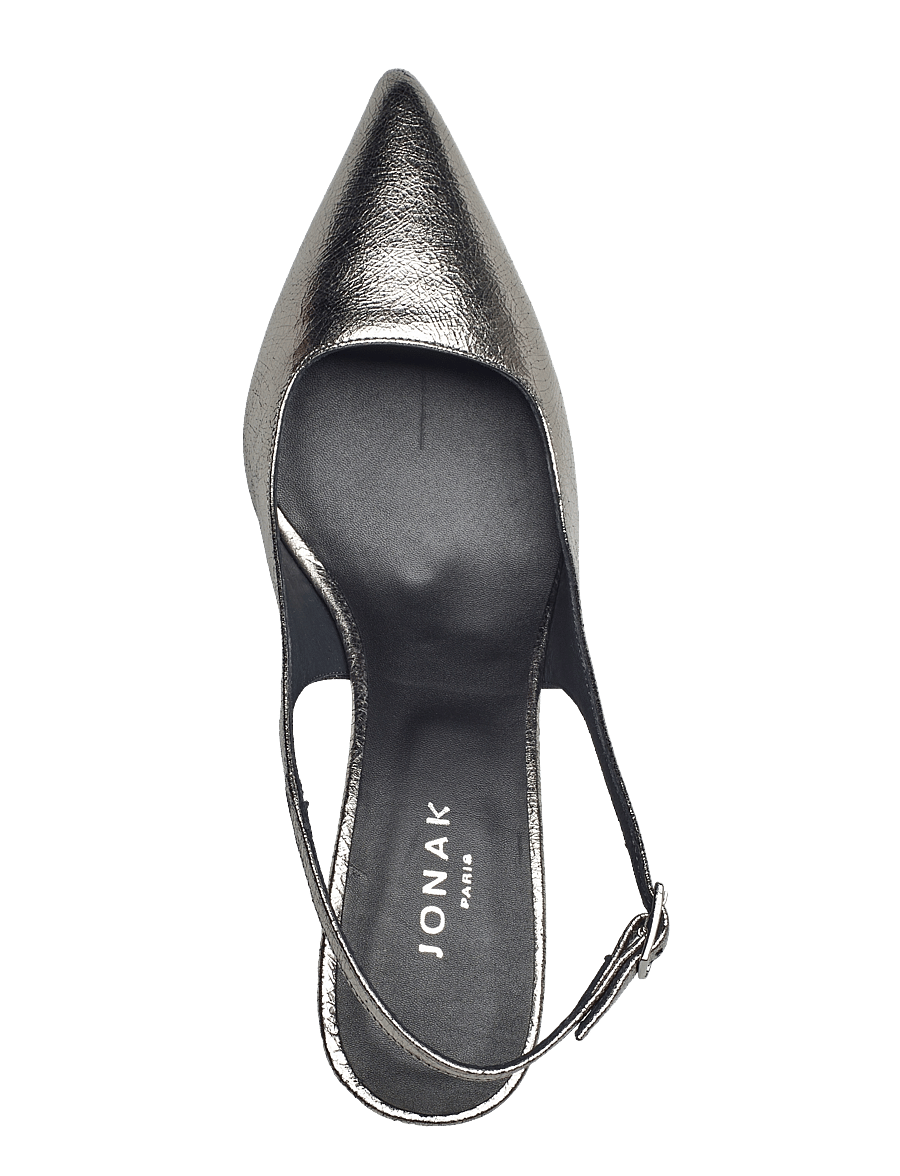 Jonak Paris - 264-DIAMANTUS CUIR METALLISE - slingbacks mit absatz - argent foncÉ - 4