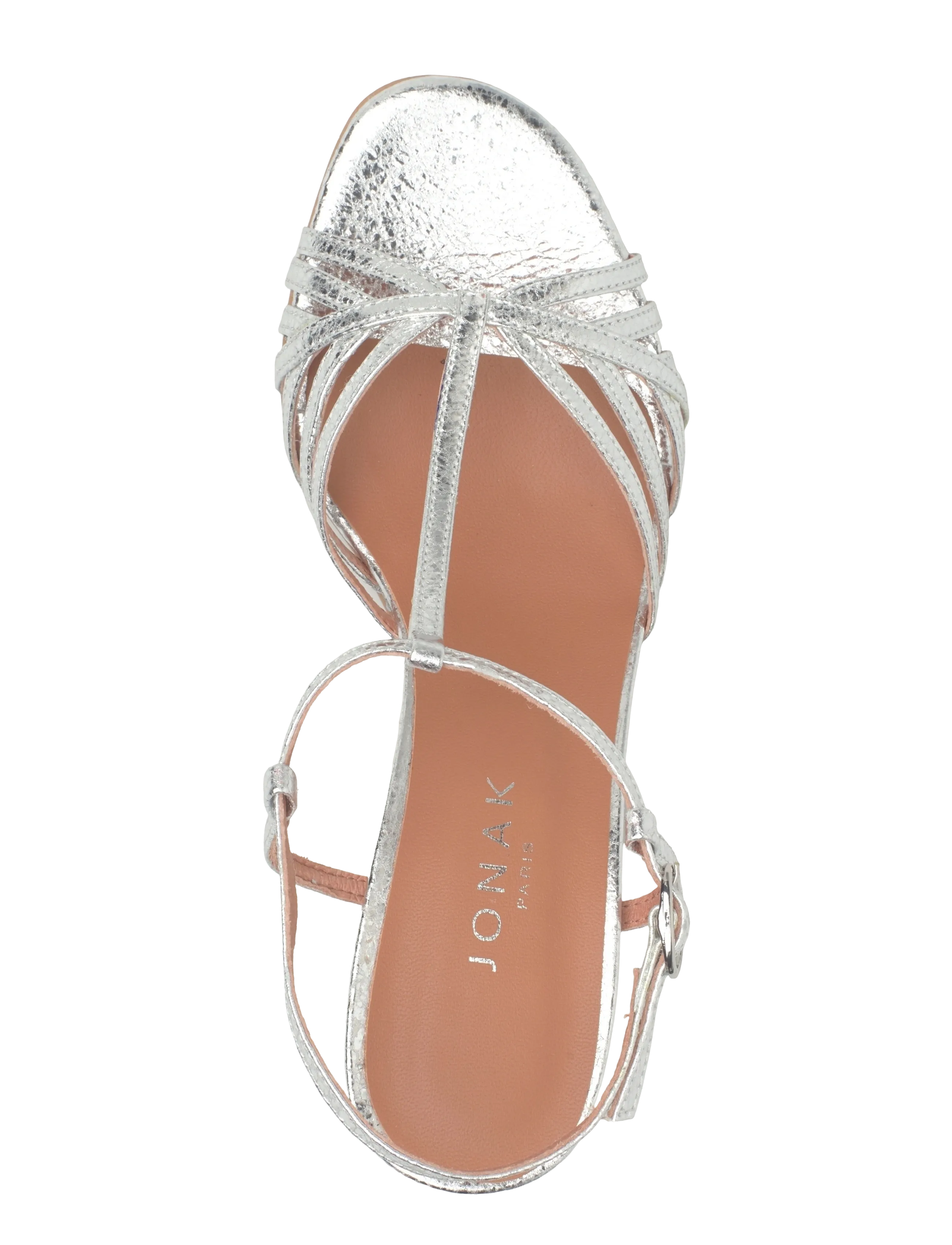 Jonak Paris - 088-VOLIA CUIR CRAQUELE - kontsaga sandaalid - argent - 3