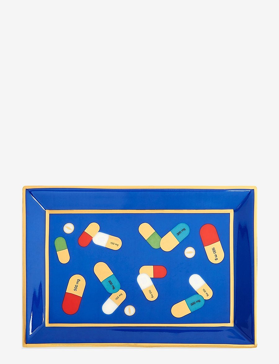 Jonathan Adler - Full Dose Rectangle Tray - tabletts - blue, red - 0