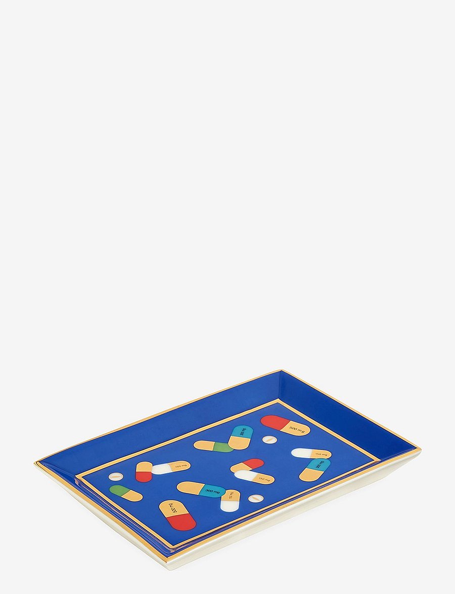 Jonathan Adler - Full Dose Rectangle Tray - tabletts - blue, red - 1