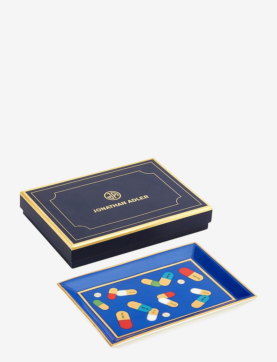 Jonathan Adler - Full Dose Rectangle Tray - tabletts - blue, red - 2
