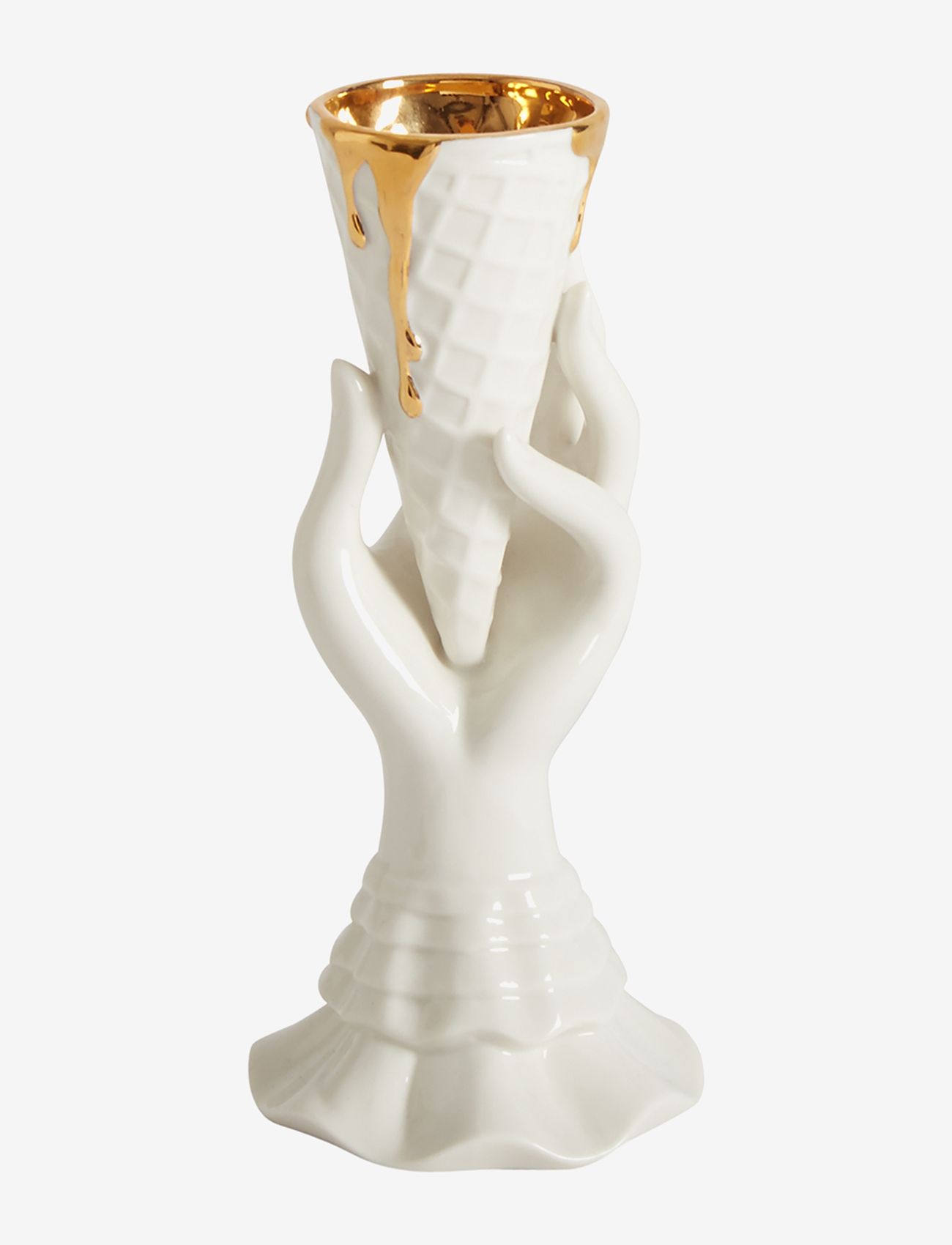 Jonathan Adler Gilded Muse I-Scream Vase - Vaser - WHITE, GOLD / gold