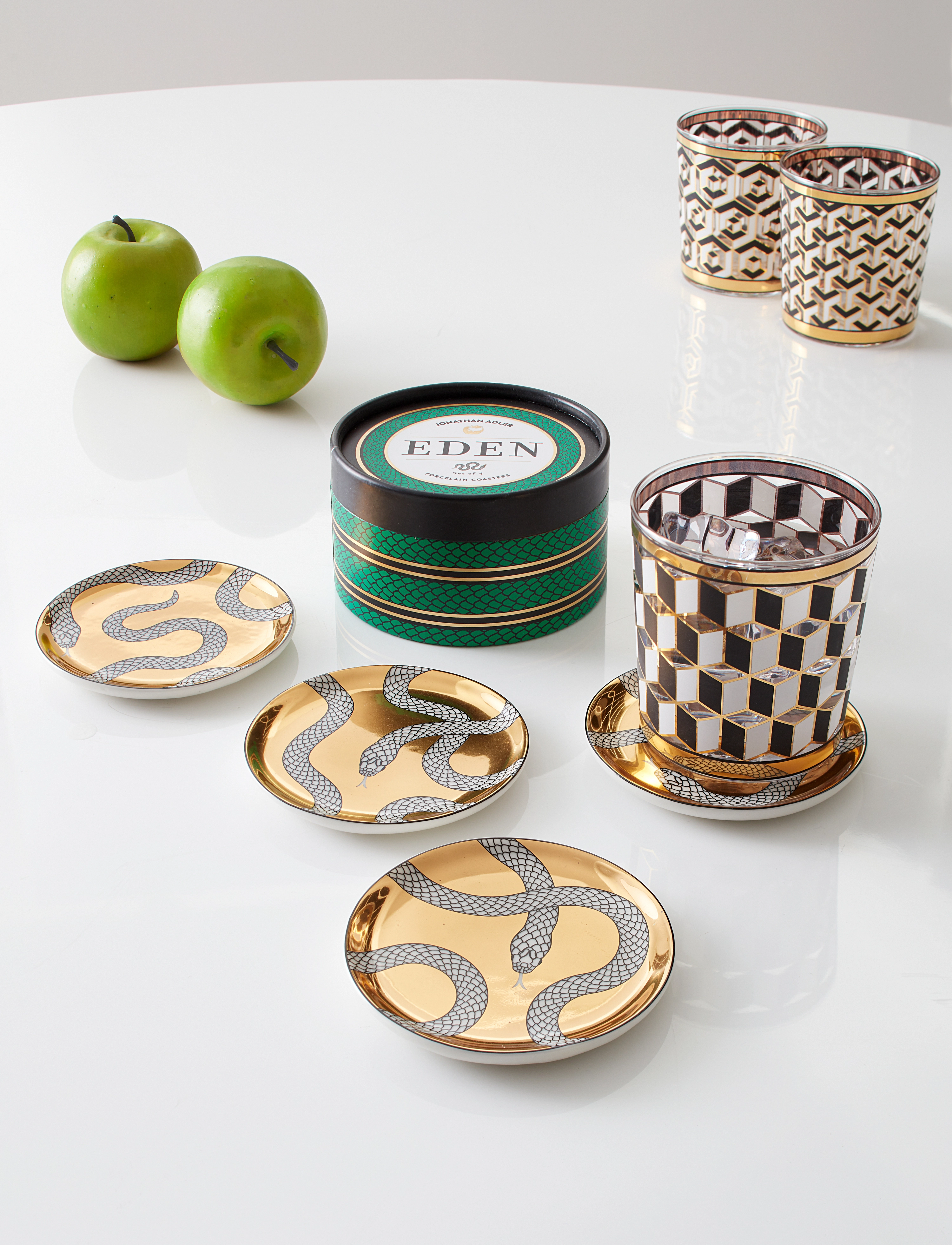 Jonathan Adler - Eden Coasters - alla hjärtans dag-presenter - gold/black/white - 2