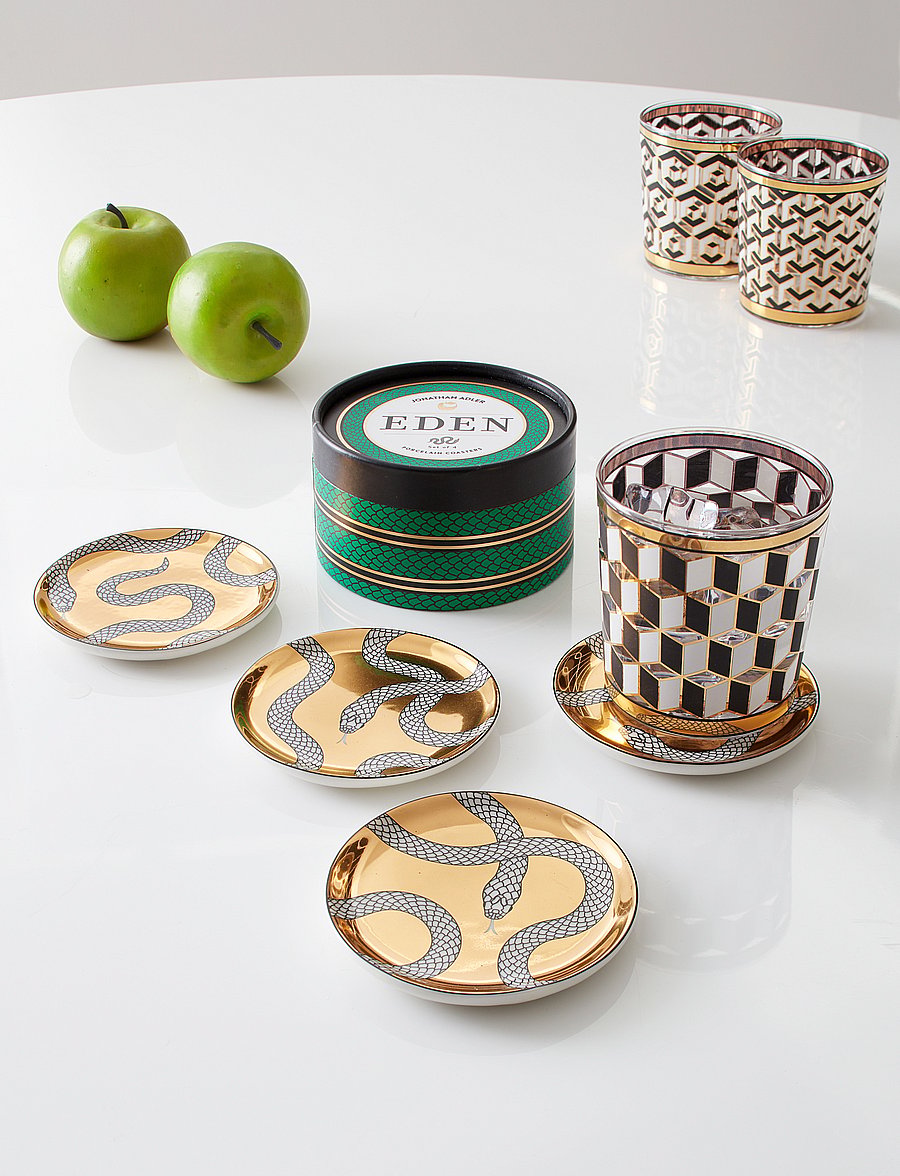 Jonathan Adler - Eden Coasters - valentinstaggeschenke - gold/black/white - 2