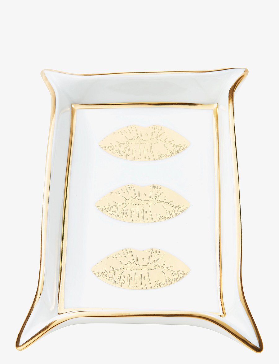 Jonathan Adler - Lips Valet Tray - tabletts - white/gold - 0