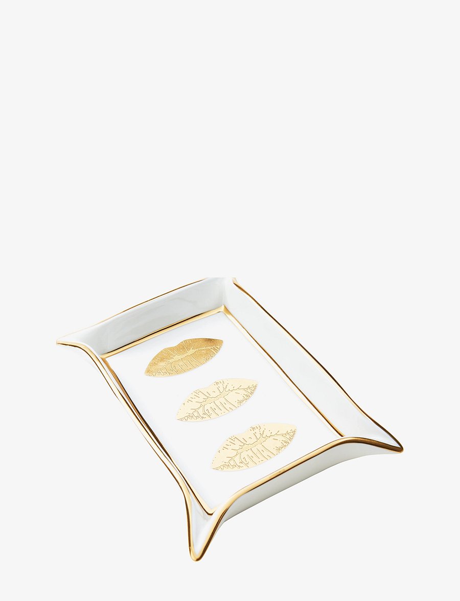 Jonathan Adler - Lips Valet Tray - tabletts - white/gold - 1