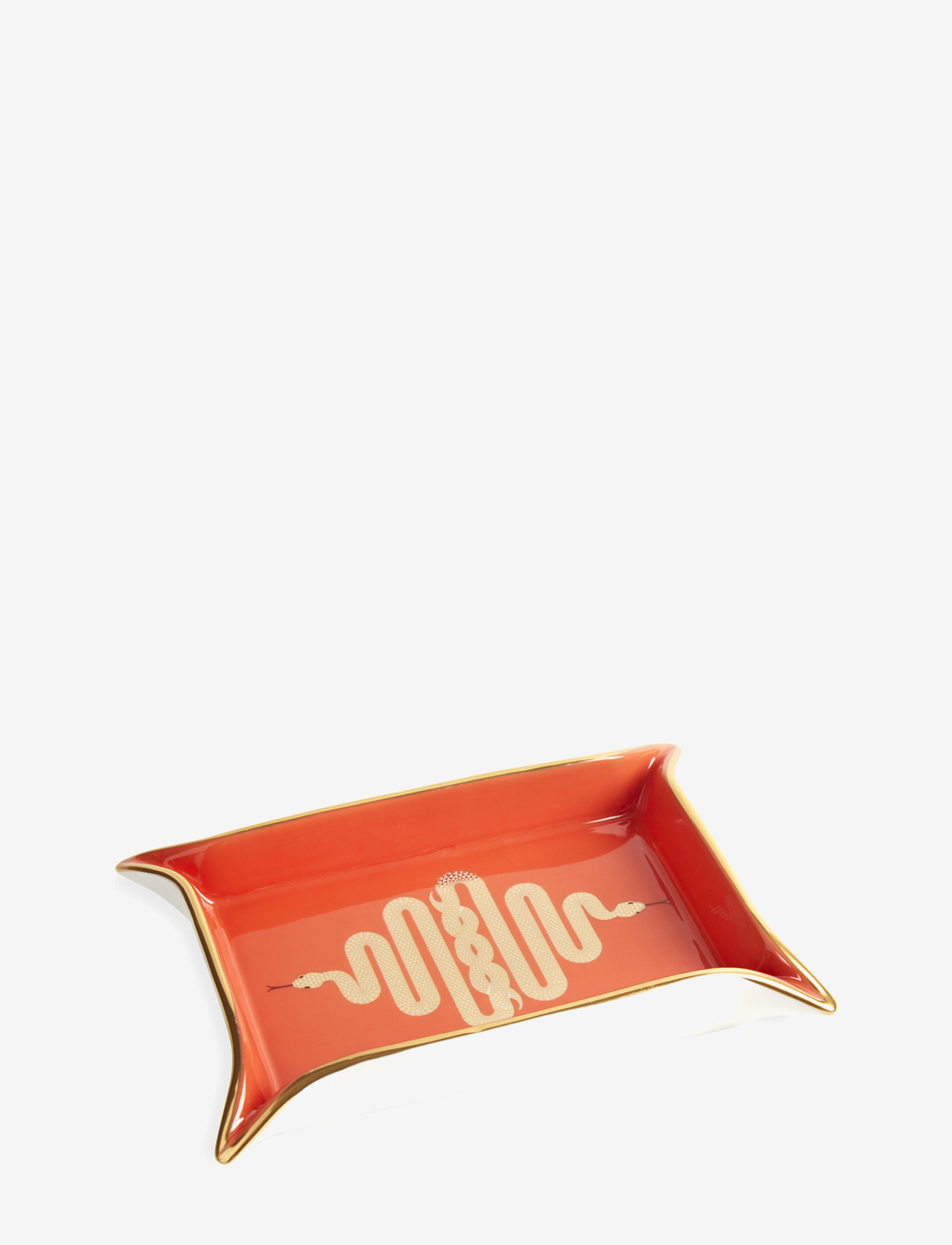 Jonathan Adler Snake Valet Tray, Decorative Platters, Orange, Str: 18X13X3CM