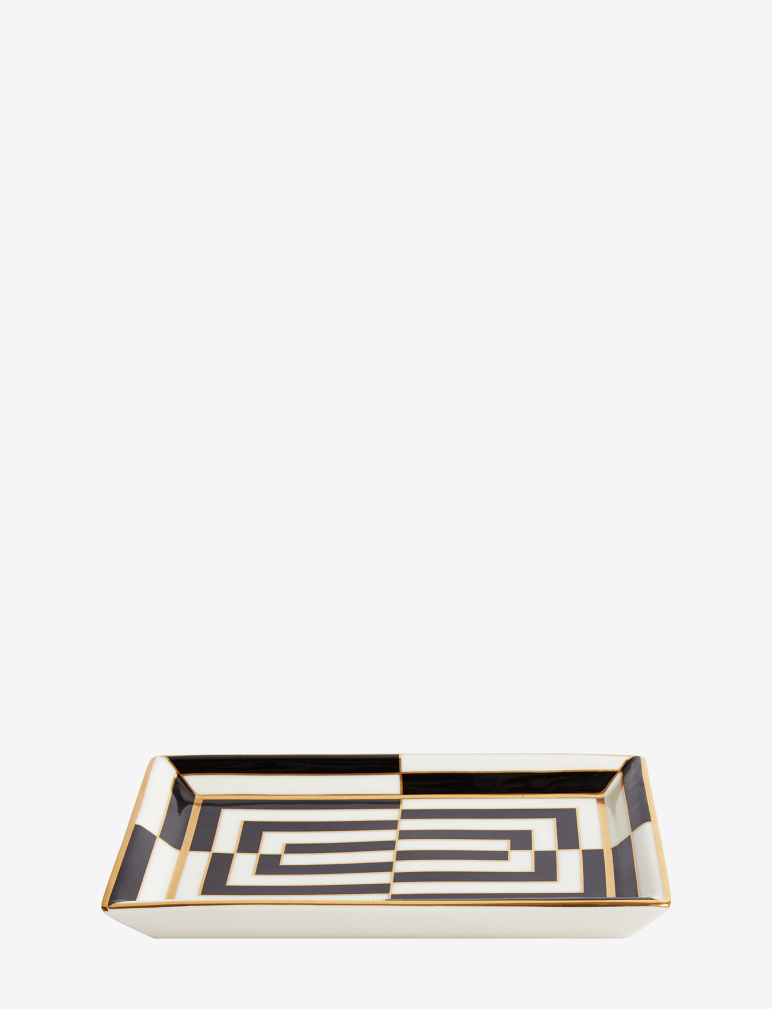 Jonathan Adler Op Art Rectangle Tray, Decorative Platters, Sort, Str: 17.78X12.1X2.54CM