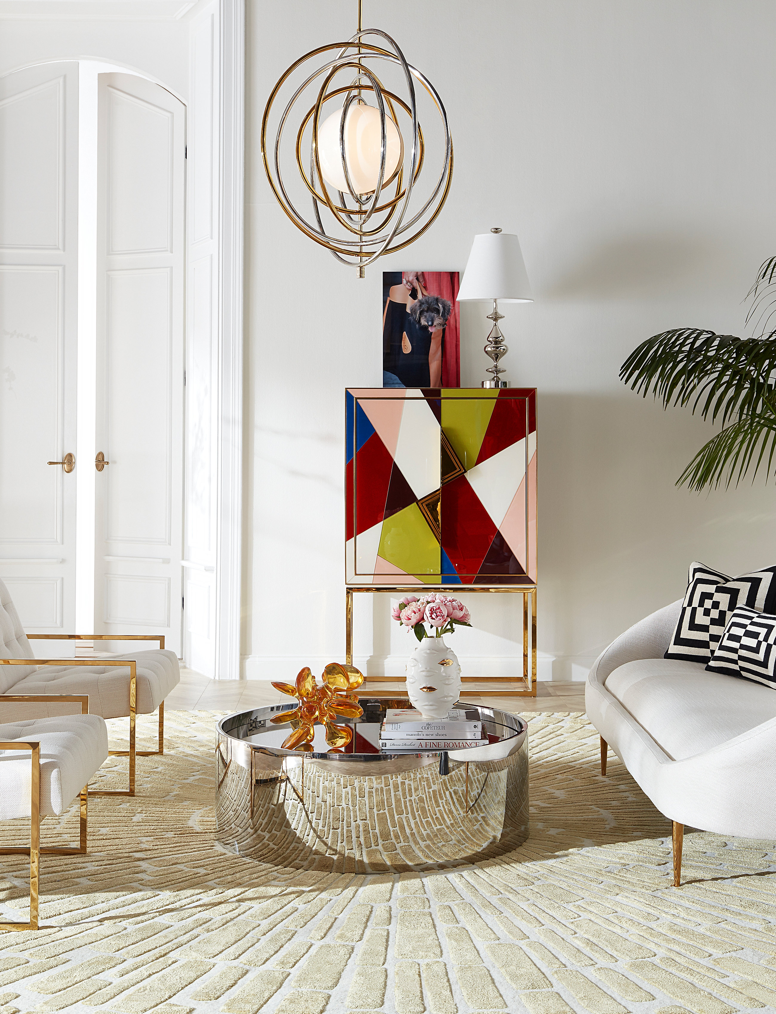Jonathan Adler Gilded Muse Gala Round Vase - För henne - WHITE/GOLD / white