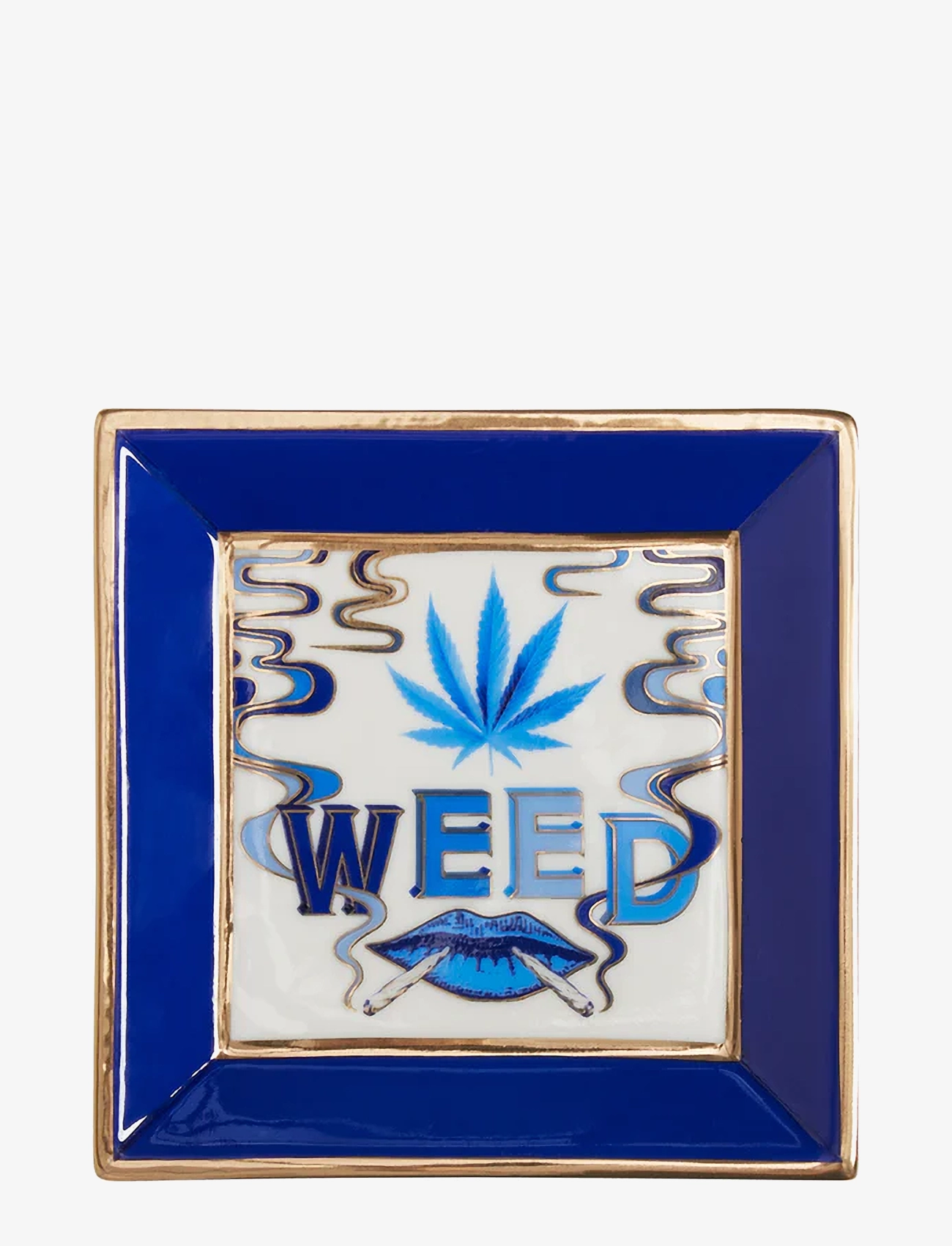Jonathan Adler Druggist Weed Square Tray, Decorative Platters, Blå, Str: 11.4X11.4X2.5CM