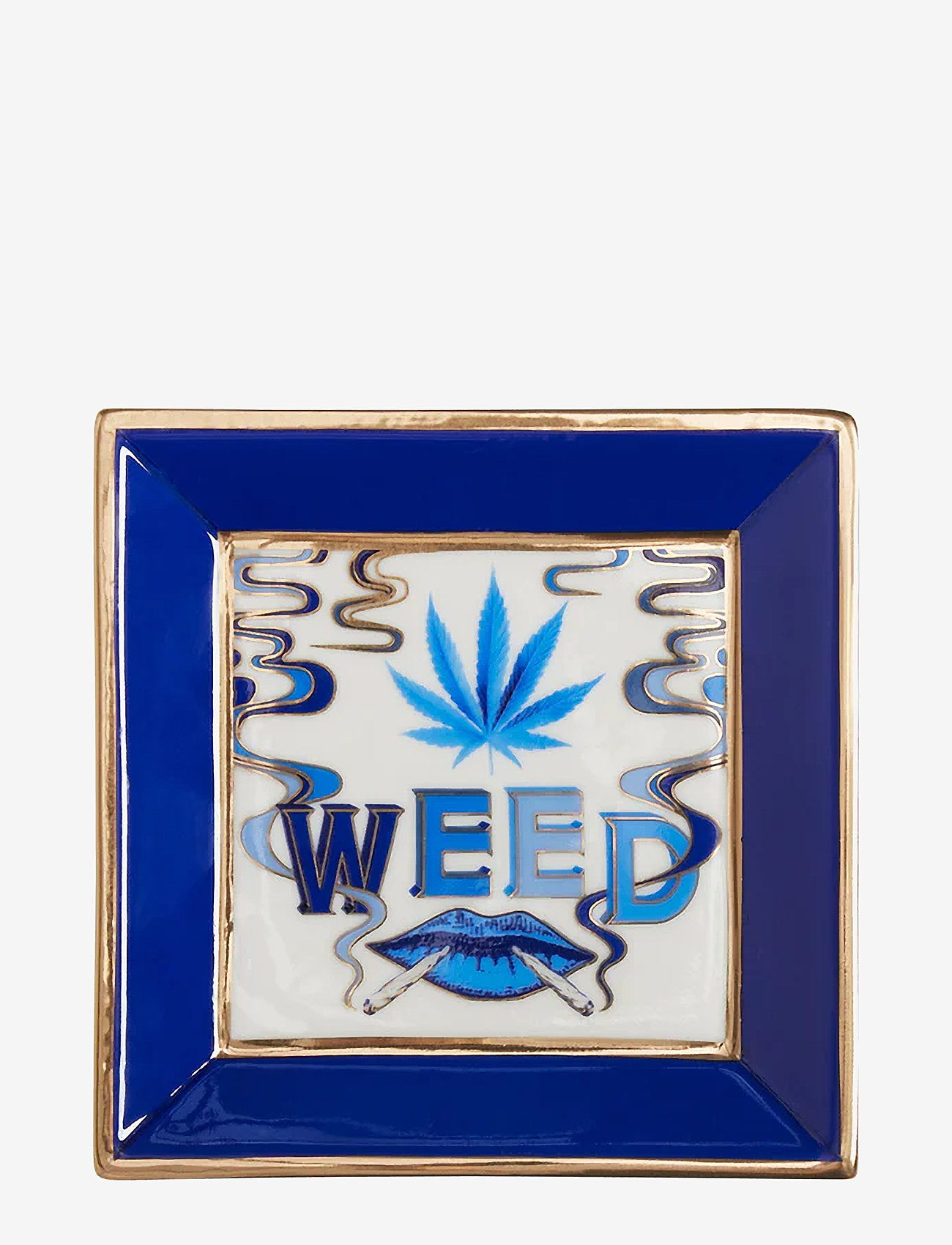 Jonathan Adler - Druggist weed Square Tray - köp efter pris - blue white - 0