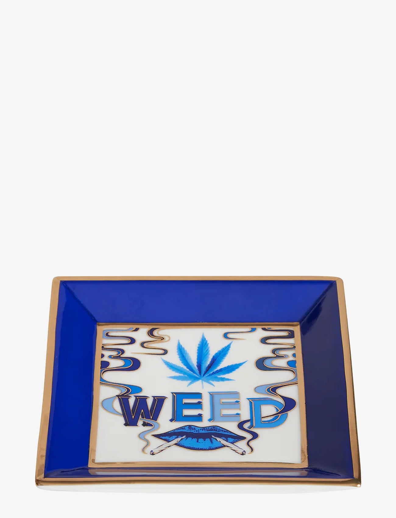 Jonathan Adler - Druggist weed Square Tray - køb efter pris - blue white - 3