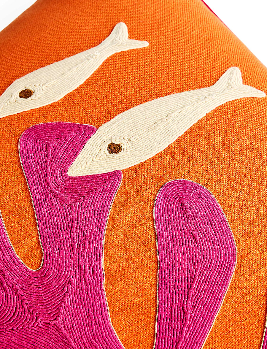 Jonathan Adler - UK KIT Playa Corded Pillow Coral - orange - 3