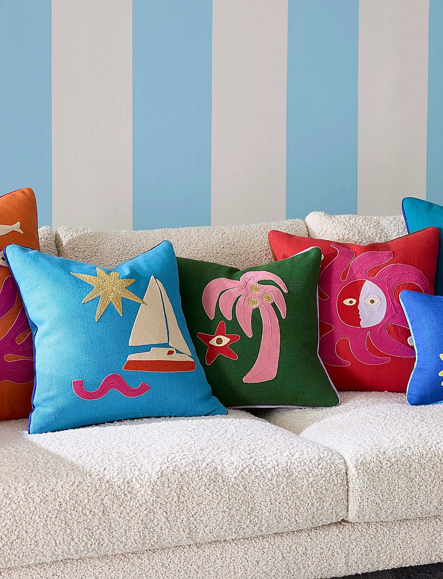 Jonathan Adler - UK KIT Playa Corded Pillow Sun - red - 3
