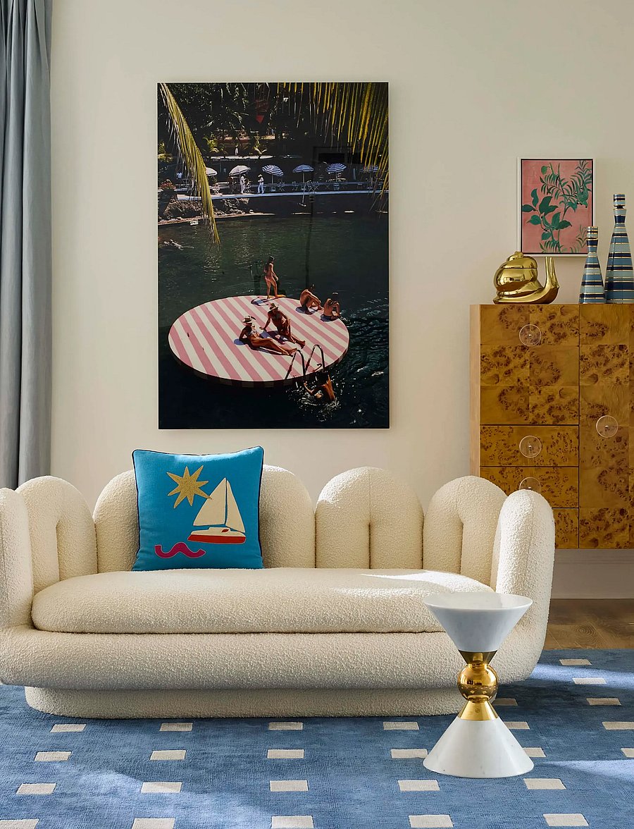 Jonathan Adler - UK KIT Playa Corded Pillow Sailboat - blue - 3