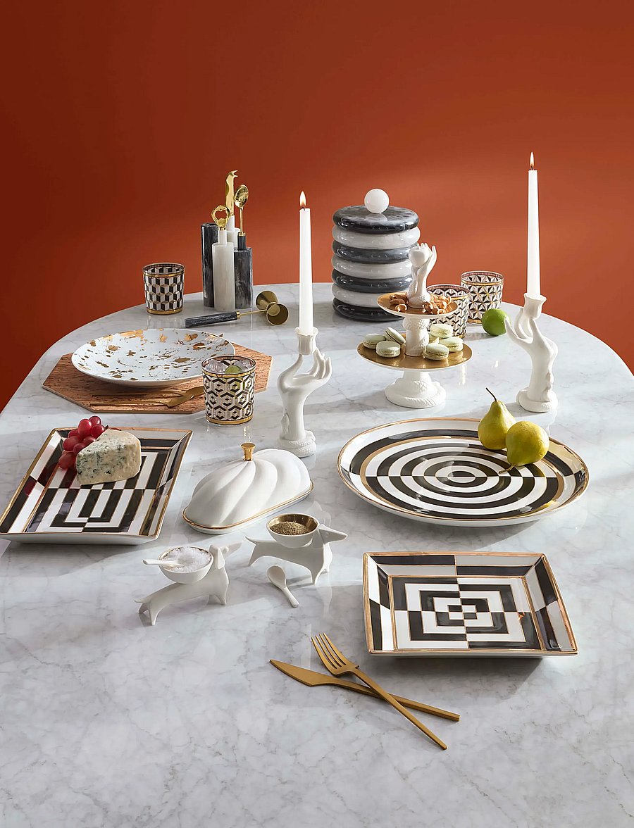 Jonathan Adler - Op Art Round Serving Tray - tabletts - resource - 0