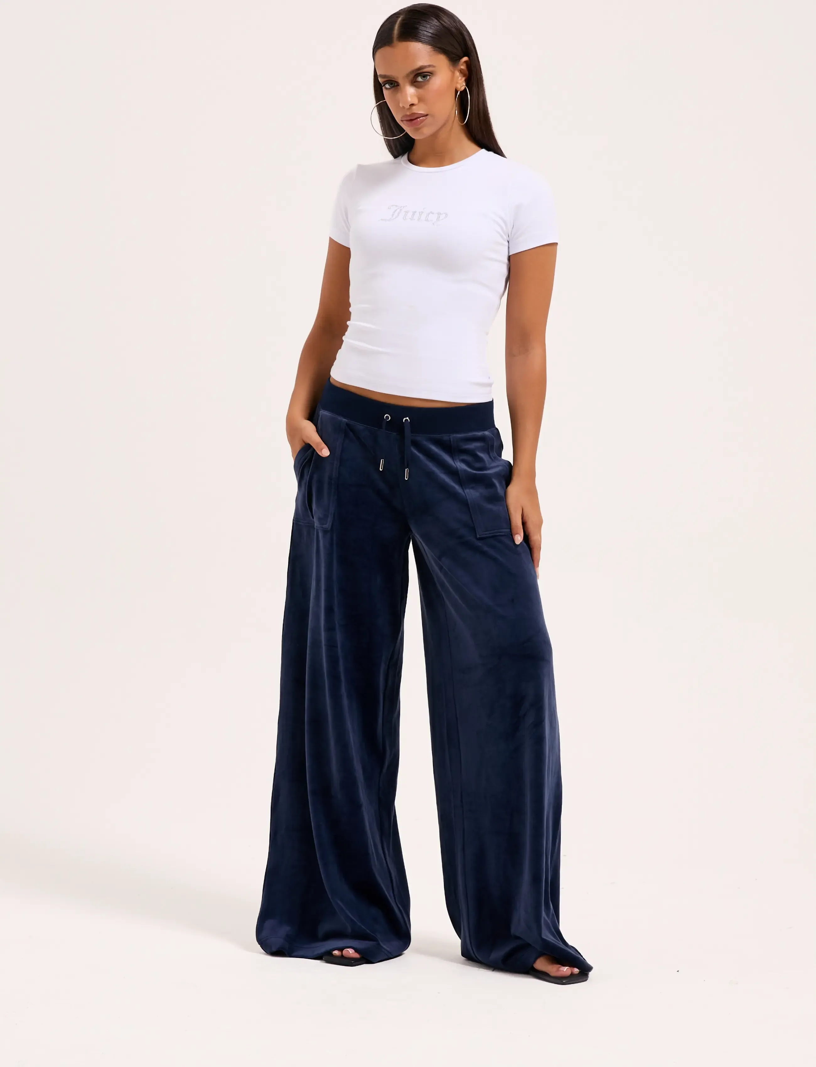 Juicy Couture YUKA WIDE LEG MID RISE - Juicy Couture - NIGHT SKY / navy