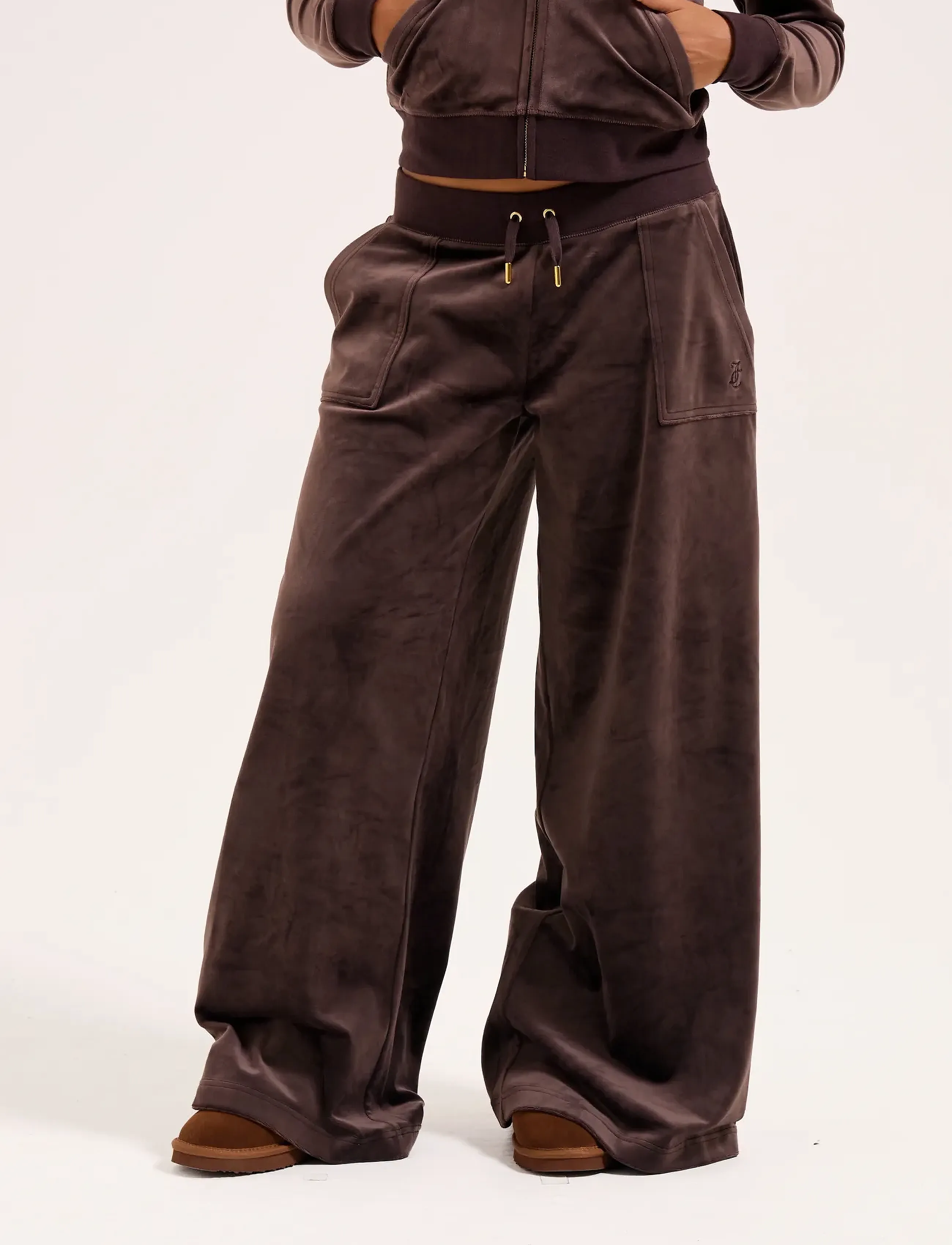 Juicy Couture - YUKA WIDE LEG TRACKPANT GOLD - pantalons larges - java - 3