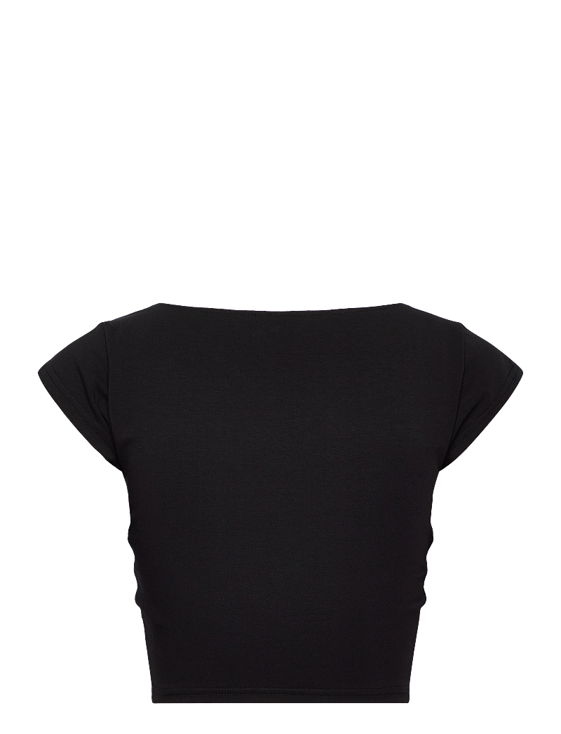 Juicy Couture - REGAL SQUARE NECK CROPPED TEE - crop tops - black - 2