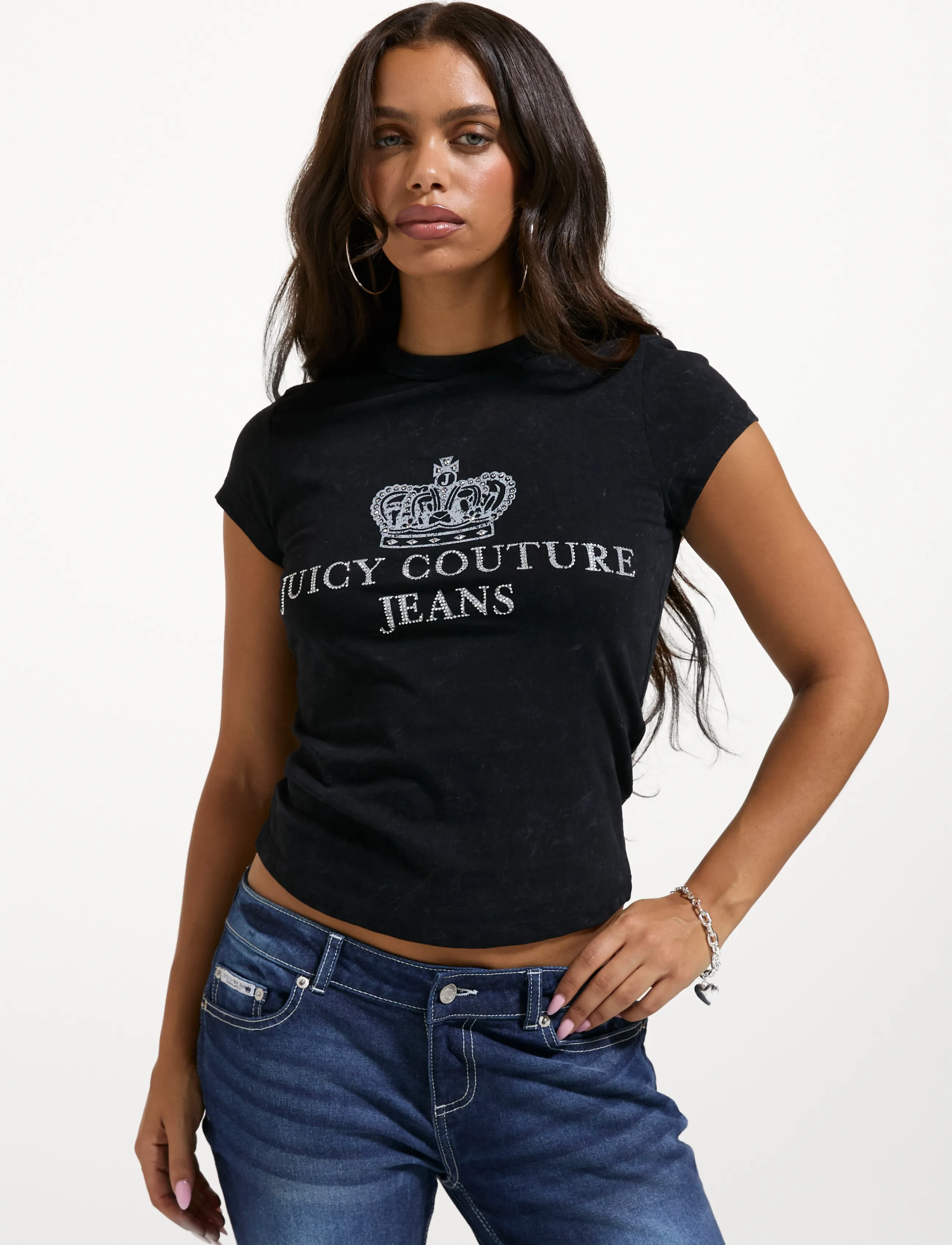 Juicy Couture JC JEANS HILTON SS T-SHIRT - T-shirts & Toppar - BLACK / black