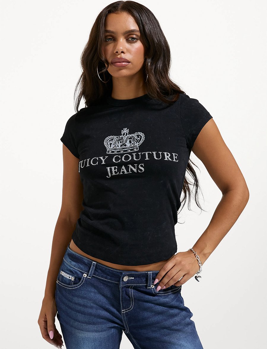 Juicy Couture - JC JEANS HILTON SS T-SHIRT - t-shirts - black - 0