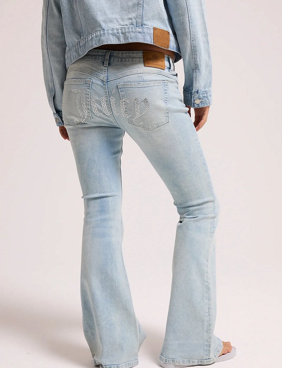 Juicy Couture - LOW RISE DIAMANTE FLARE - flared jeans - light wash - 4