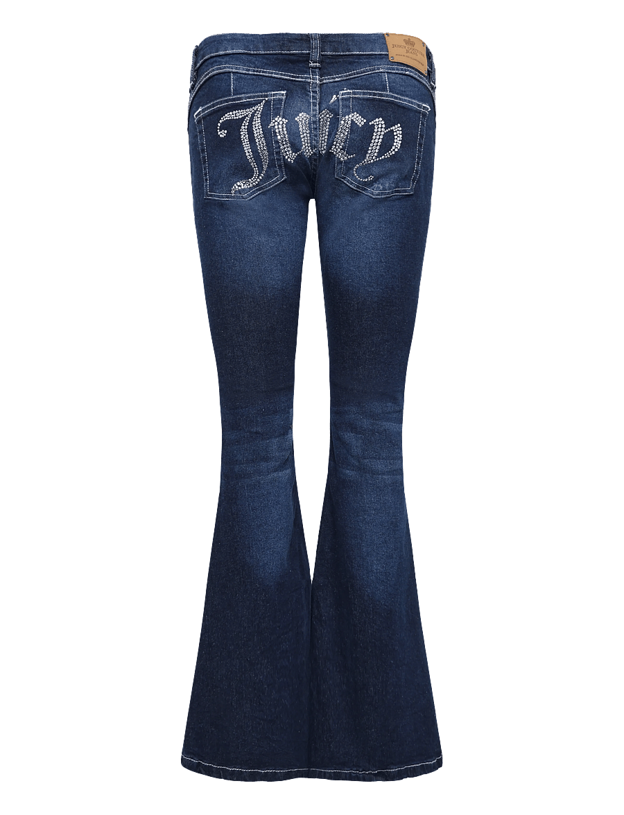 Juicy Couture - LOW RISE DIAMANTE FLARE - schlaghosen - mid wash - 2