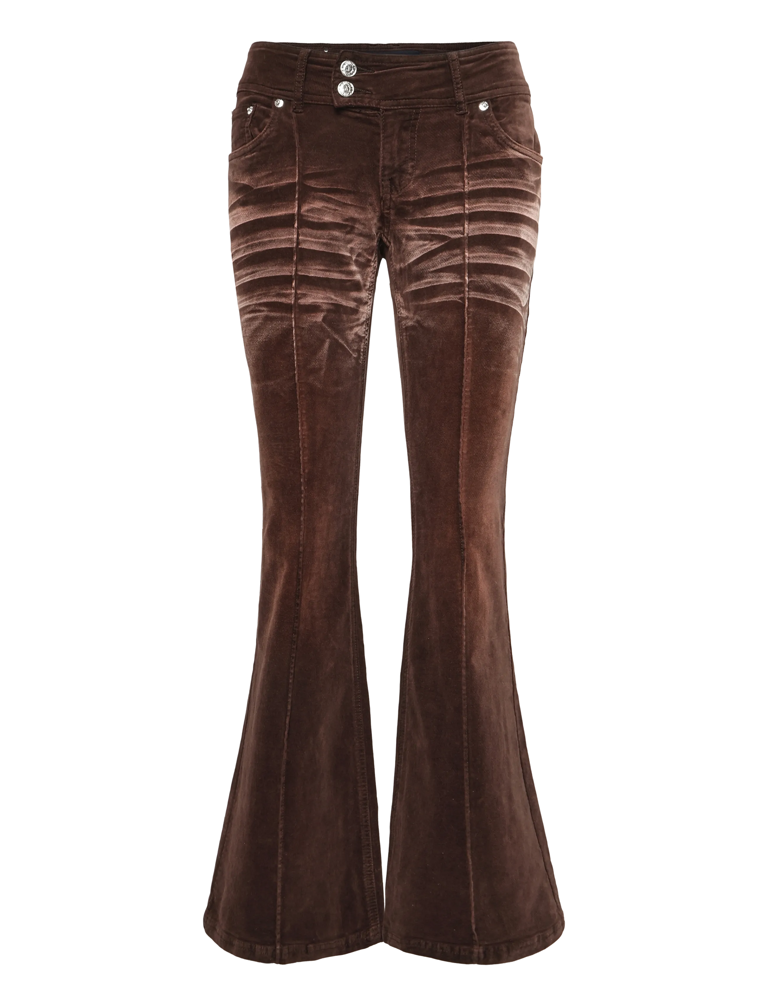 Juicy Couture - CREST VELOUR DENIM LOW RISE FLARE - schlaghosen - java - 1