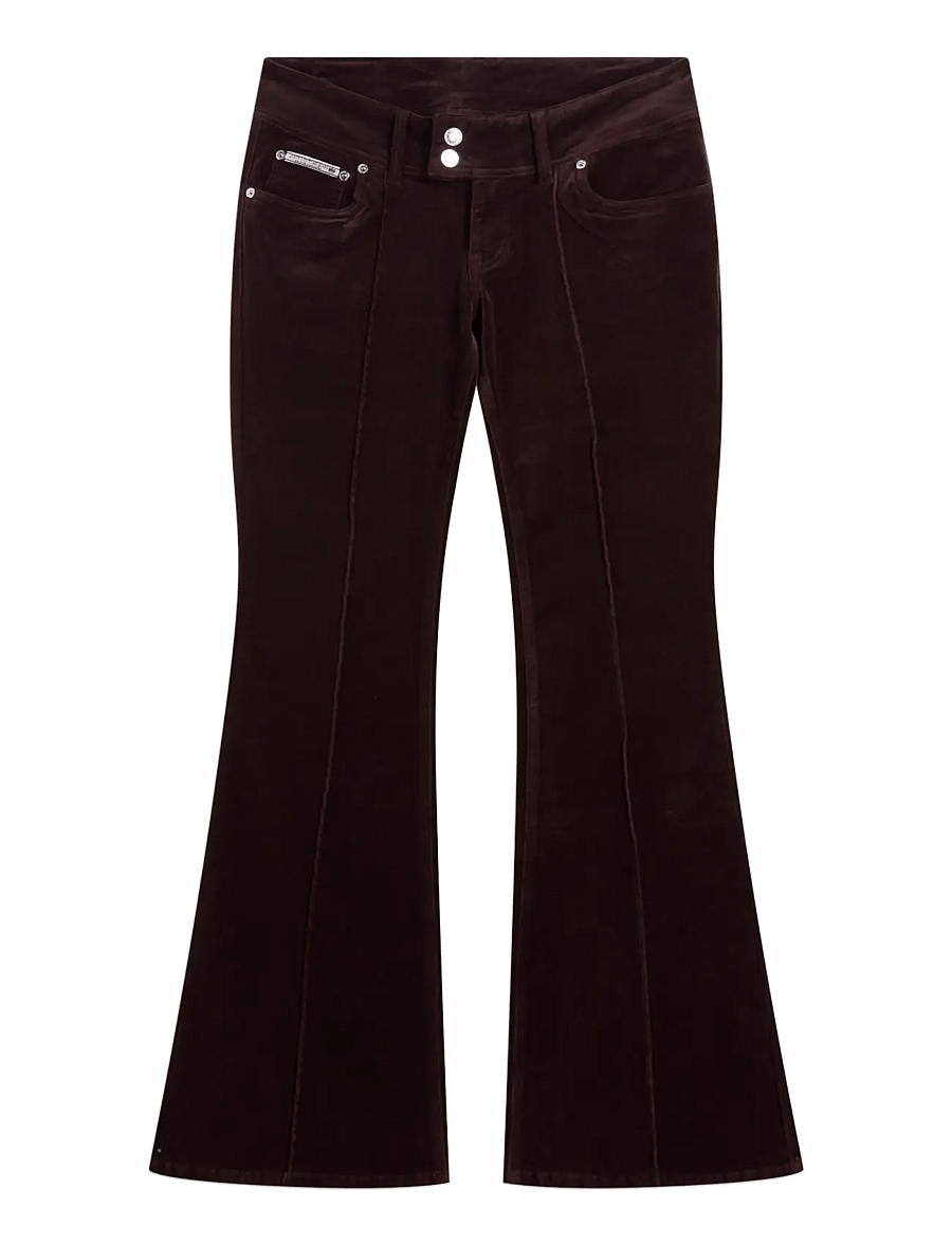 Juicy Couture - CREST VELOUR DENIM LOW RISE FLARE - flare bukser - java - 1