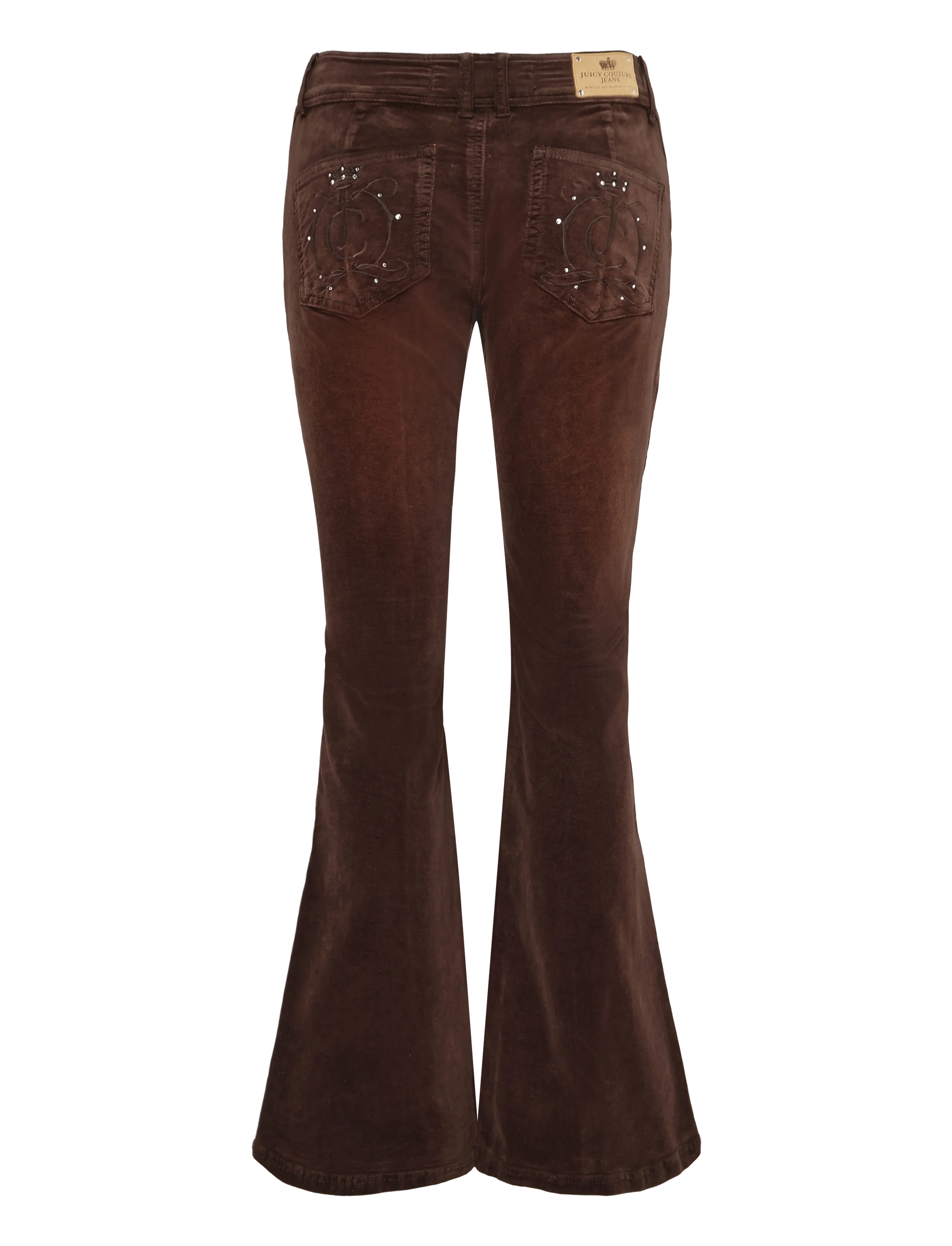 Juicy Couture - CREST VELOUR DENIM LOW RISE FLARE - schlaghosen - java - 2